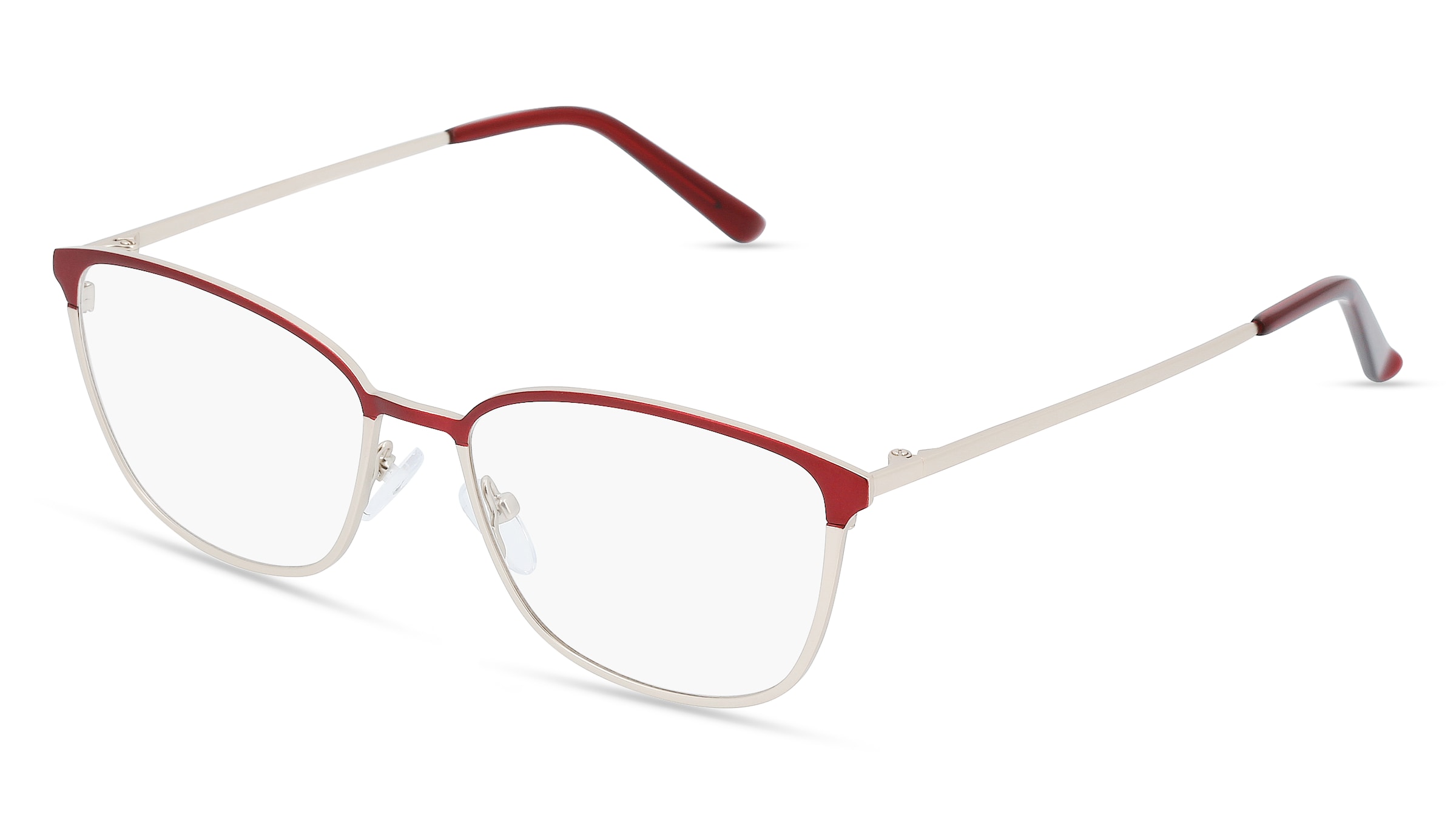 Fielmann BD 445 CL Damen-Brille inkl. Gläser Vollrand Quadratisch Edelstahl-Gestell 53/16/135, Rot