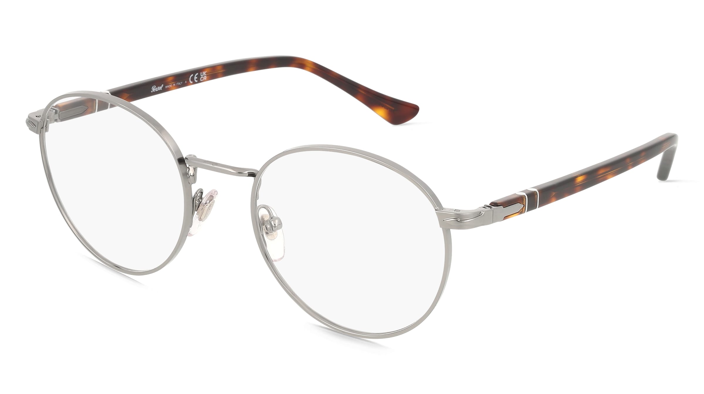 Persol 0PO1008V Unisex-Brille inkl. Gläser Vollrand Quadratisch Metall-Gestell 50/20/145, Grau