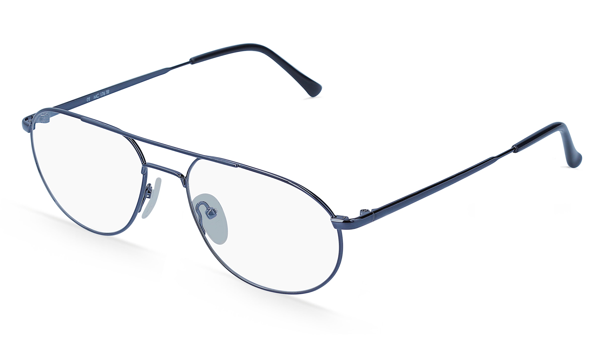 Fielmann MC 176 TR Herren-Brille inkl. Gläser Vollrand Pilot Metall-Gestell 52mm/16mm/135mm, blau