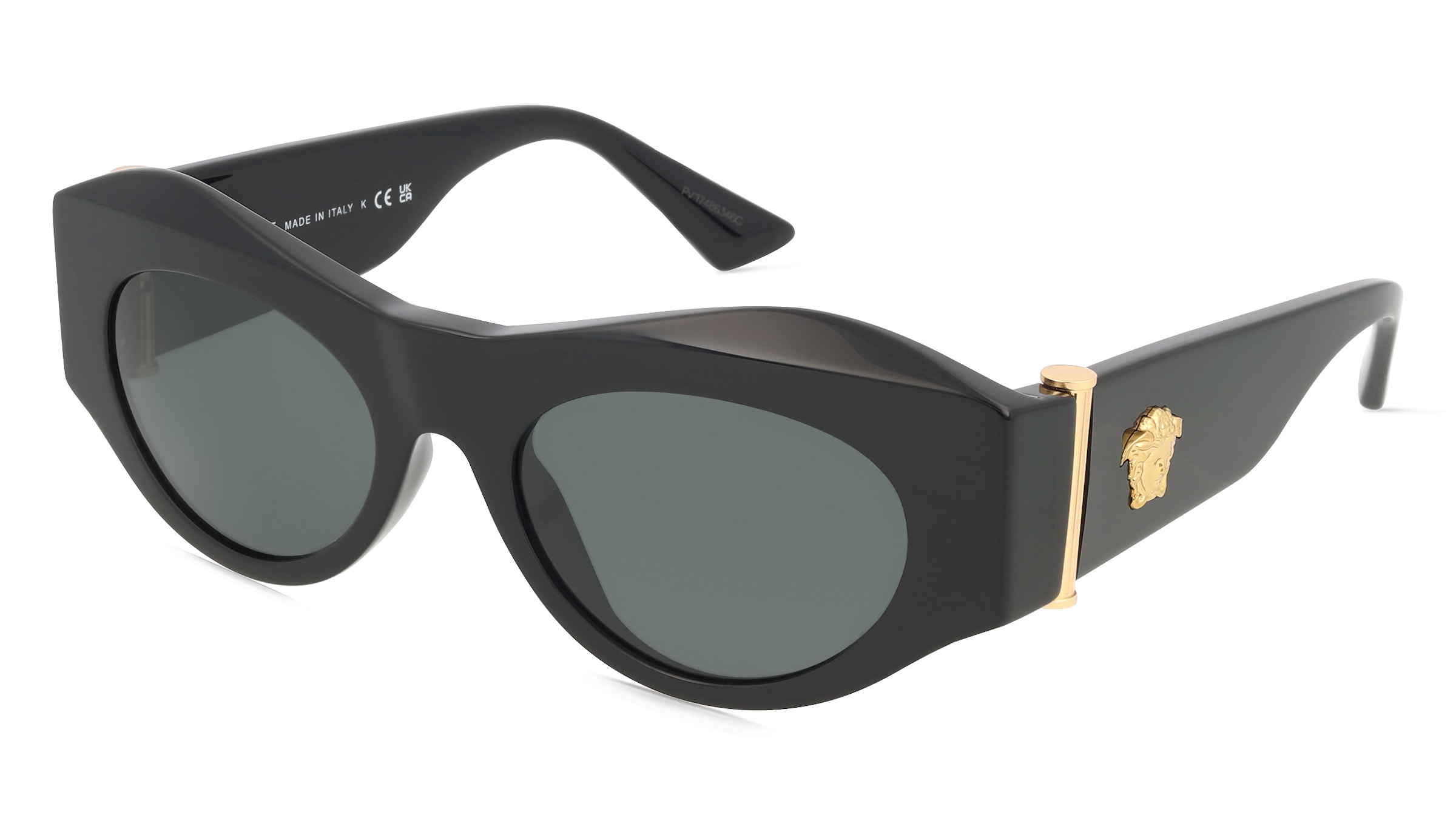 Versace VE4477U Damen-Sonnenbrille Vollrand Geometrisch Acetat-Gestell, Schwarz