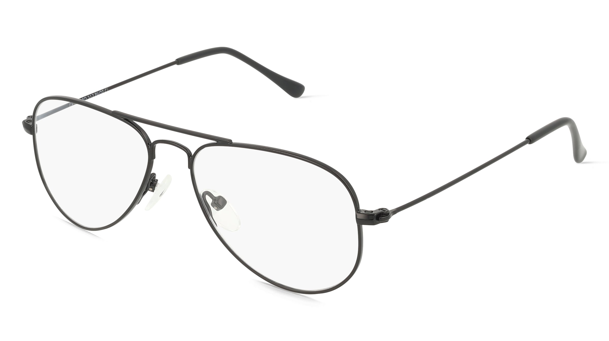 Fielmann BD 317 PILOT CL Unisex-Brille inkl. Gläser Vollrand Pilot Edelstahl-Gestell 57/15/140, Schwarz
