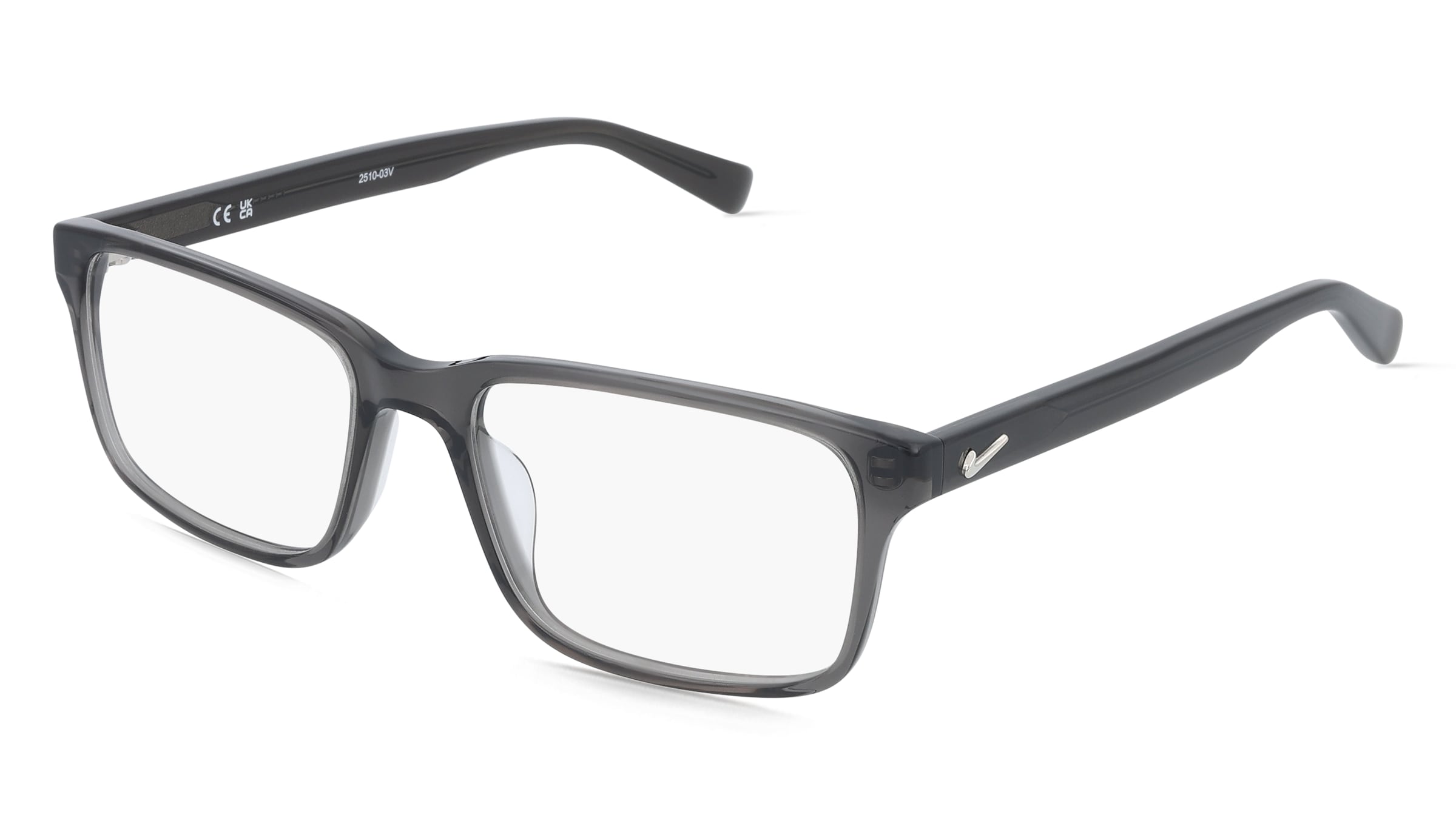 Nike NIKE 1001Y Unisex-Brille inkl. Gläser Vollrand Eckig Acetat-Gestell 53/17/140, Grau