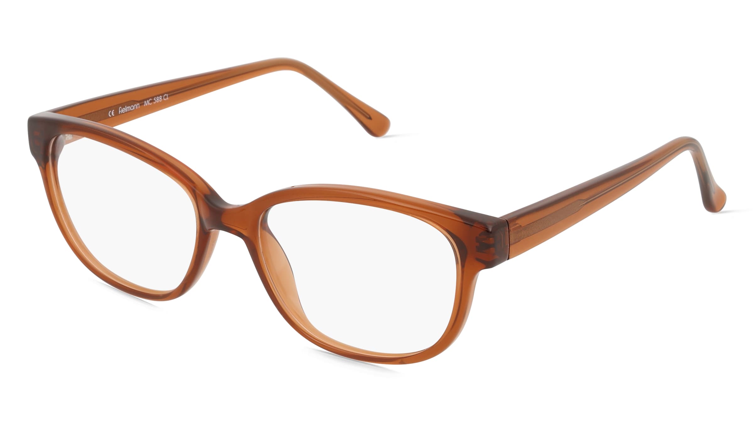 Fielmann MC 588 CL Damen-Brille inkl. Gläser Vollrand Oval Propionat-Gestell 50/16/135, Braun