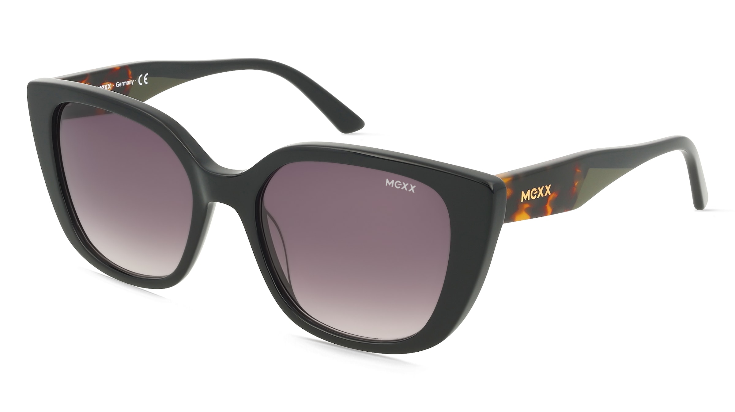 Mexx Eyes 6568 Damen-Sonnenbrille Vollrand Cat Eye Kunststoff-Gestell, Schwarz