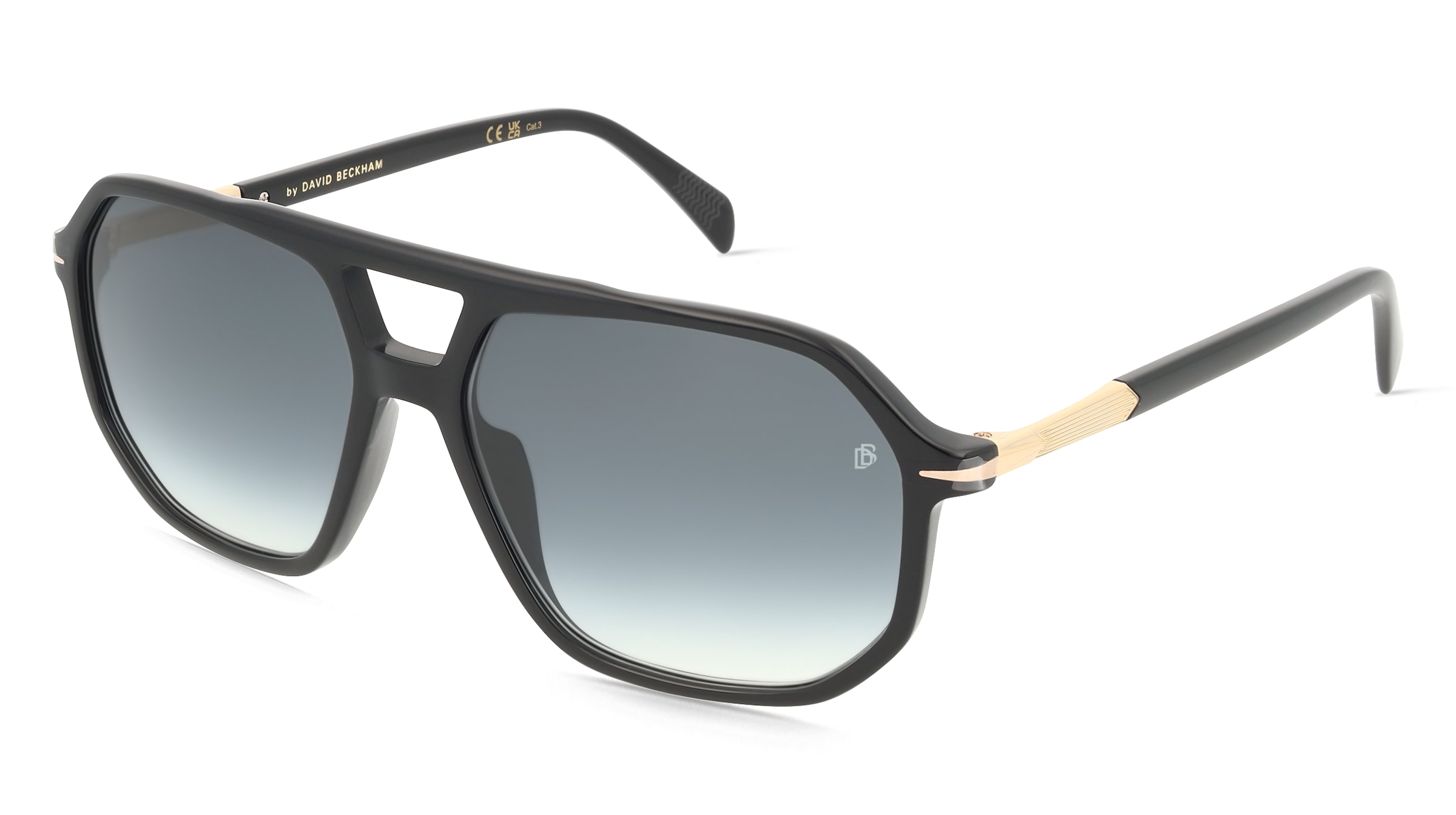 David Beckham DB 1172/S Herren-Sonnenbrille Vollrand Pilot Acetat-Gestell, Schwarz