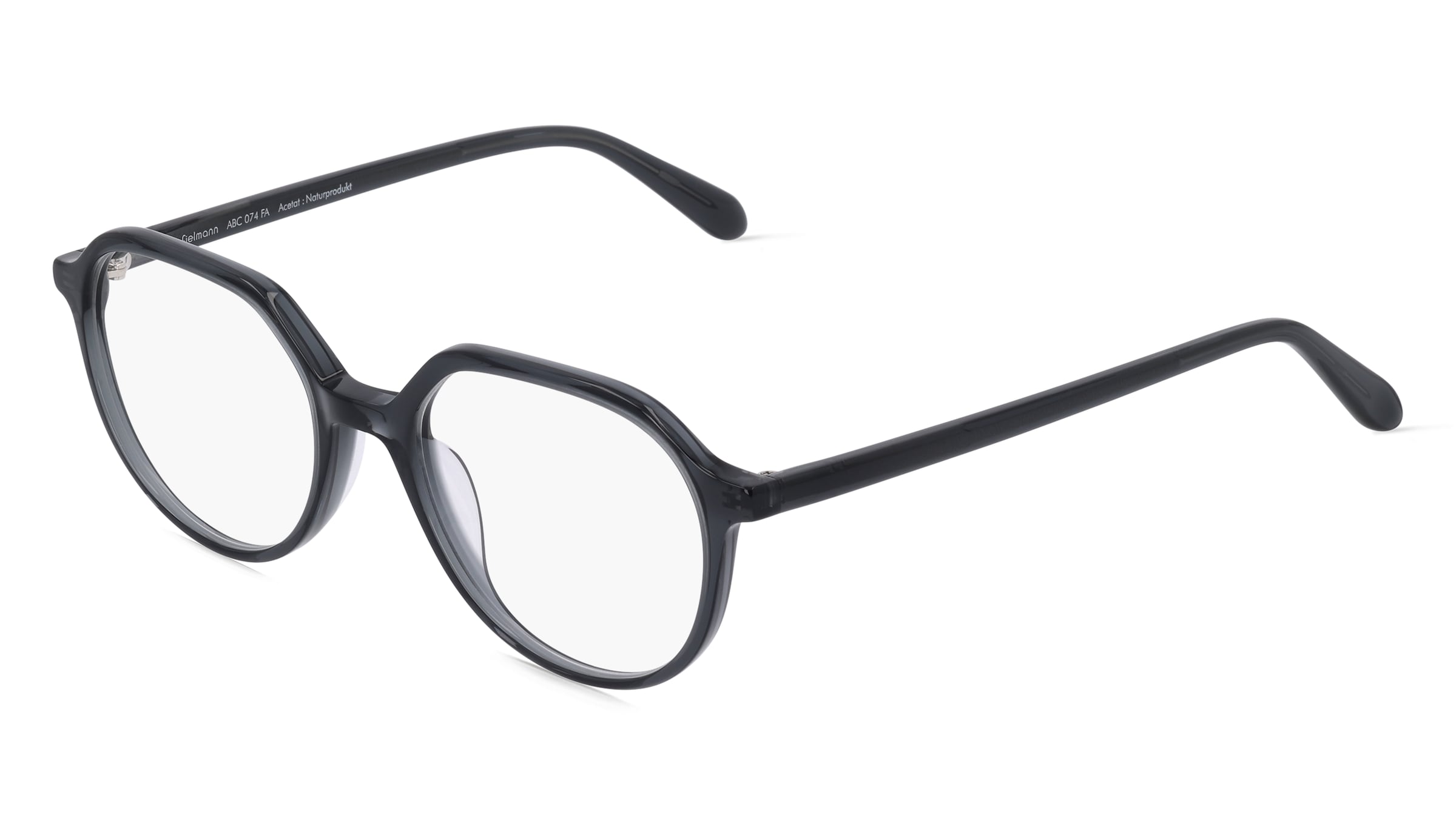 Fielmann ABC 074 FA ALEX Unisex-Brille inkl. Gläser Vollrand Panto Acetat-Gestell 53/19/145, Grau