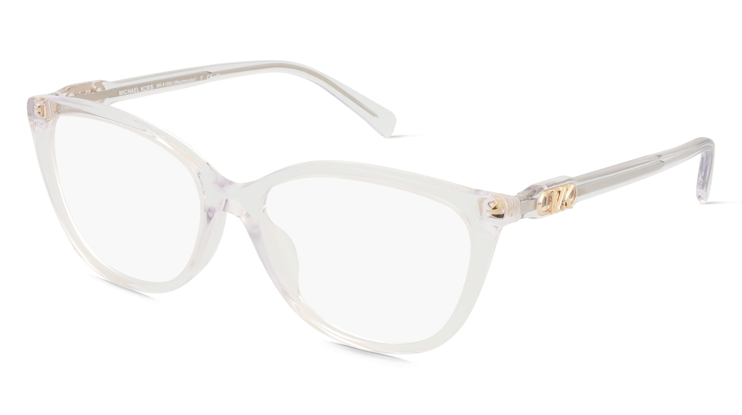 Michael Kors MK4109U WESTMINSTER Damen-Brille inkl. Gläser Vollrand Cat Eye Acetat-Gestell 54/16/140, Transparent