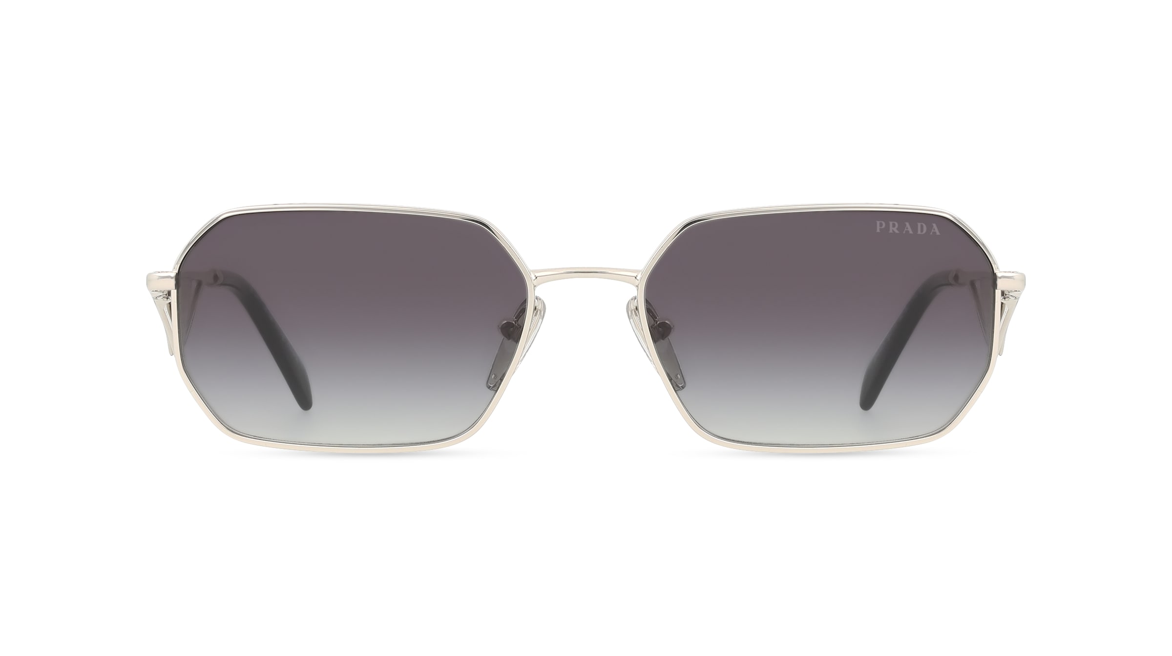 Prada 51S Damen-Sonnenbrille Vollrand Eckig Edelstahl-Gestell, silber