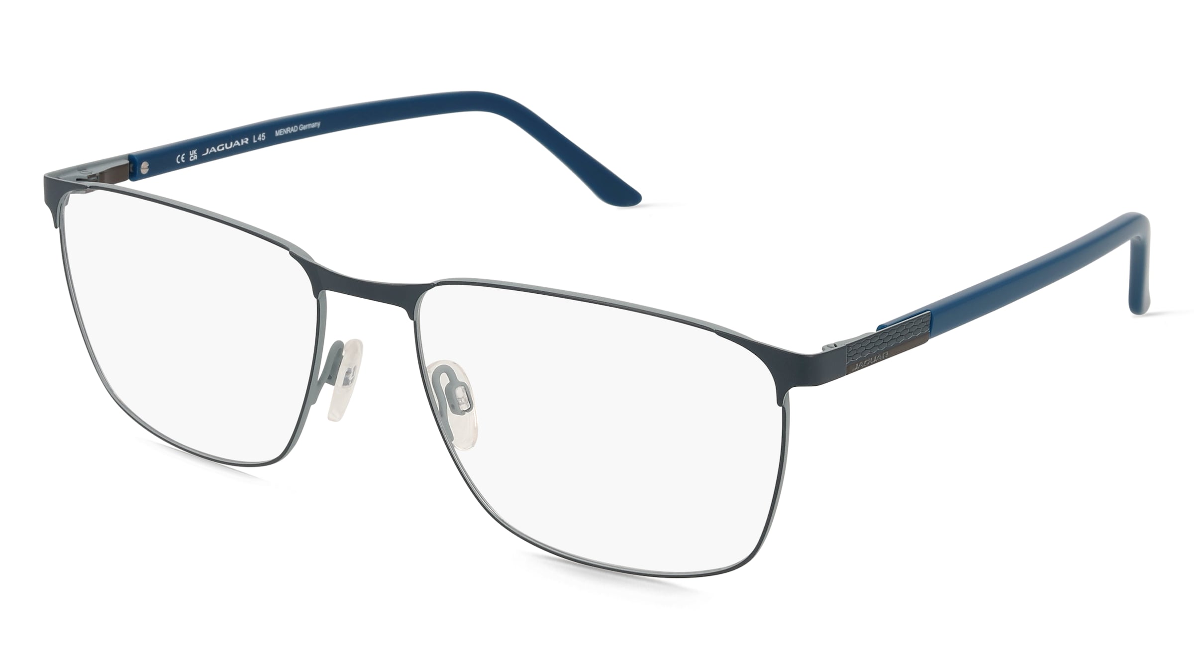 Jaguar 3103 Herren-Brille inkl. Gläser Vollrand Eckig Metall-Gestell 56mm/17mm/145mm, blau