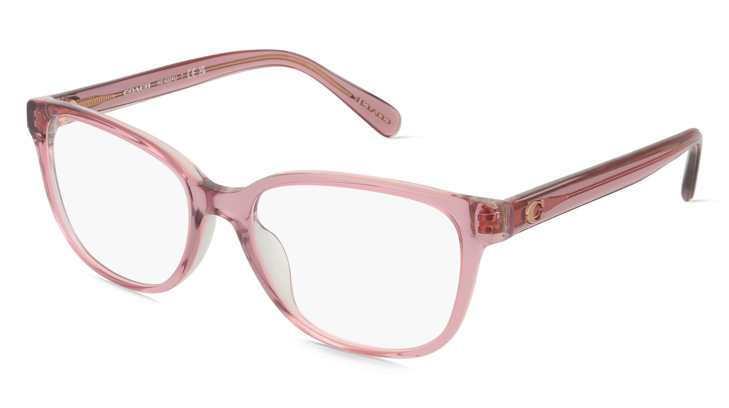 Coach HC6224U Damen-Brille inkl. Gläser Vollrand Quadratisch Acetat-Gestell 53/17/145, Pink