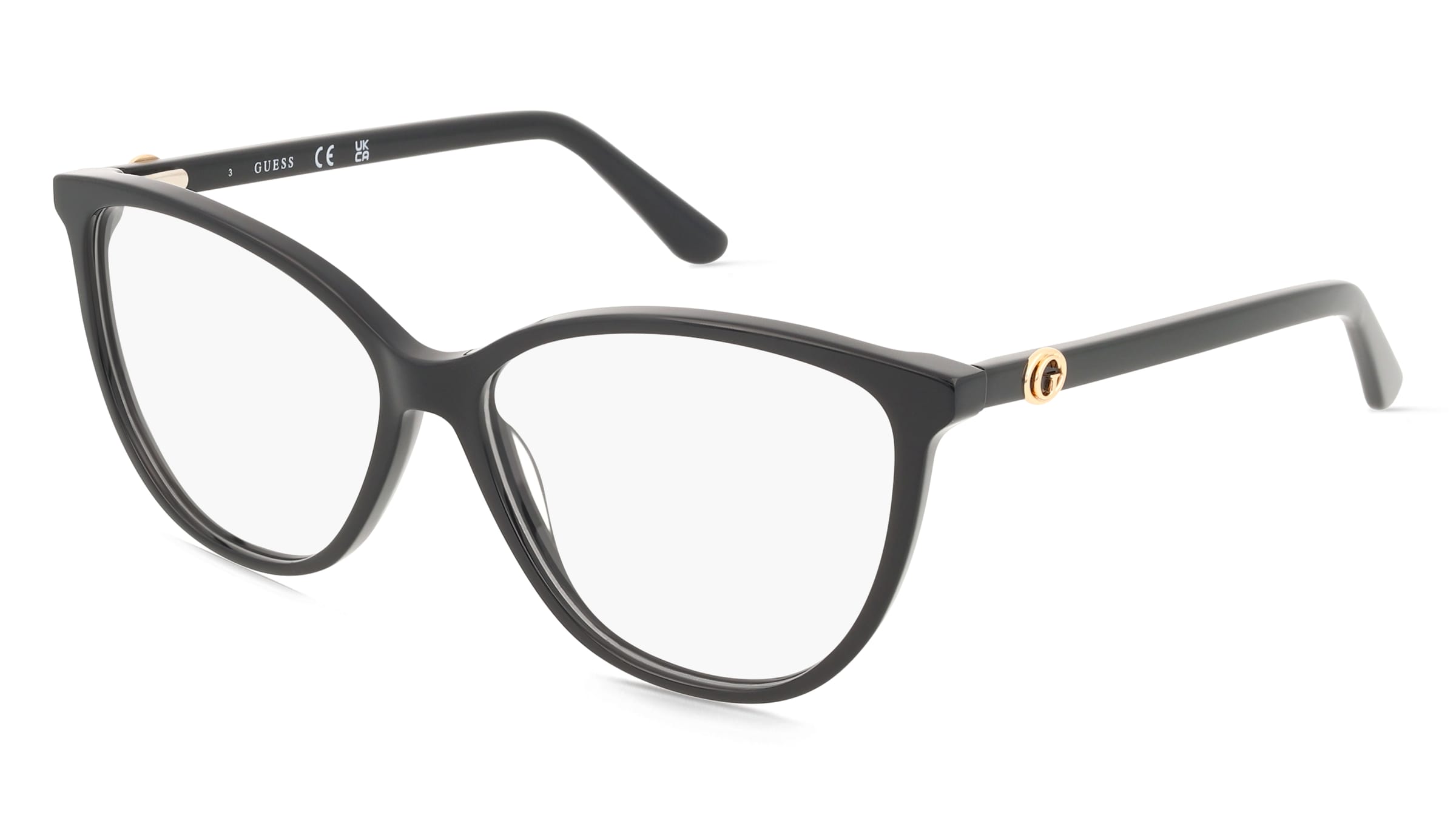 Guess GU50311 Damen-Brille inkl. Gläser Vollrand Cat Eye Acetat-Gestell 55/14/140, Schwarz
