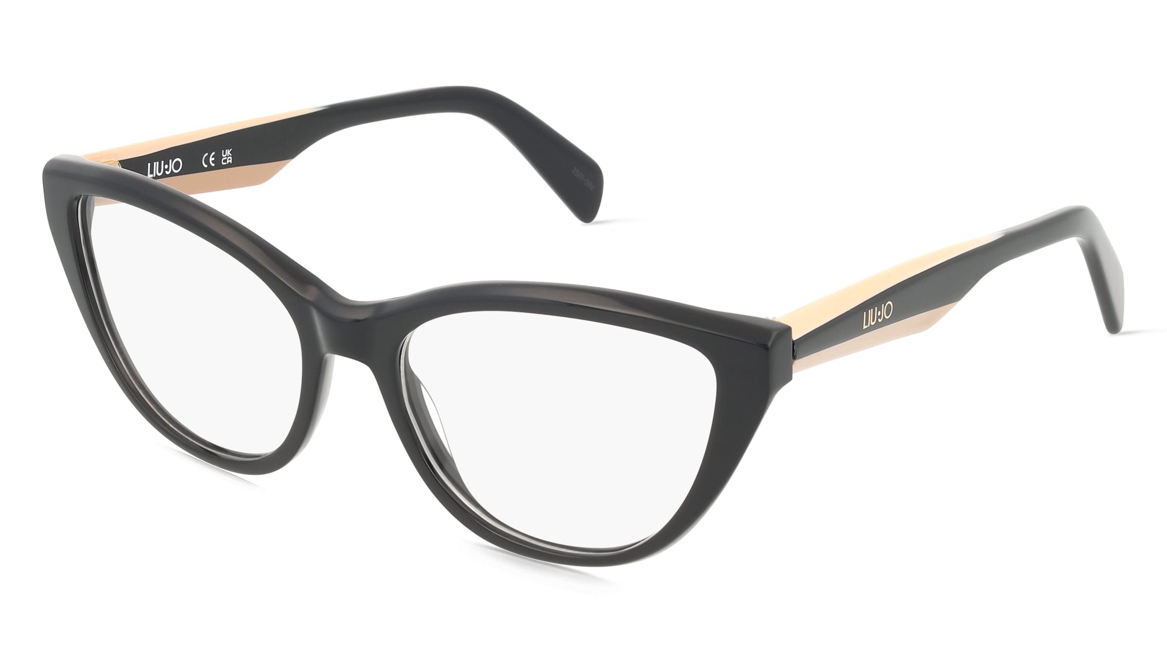 Liu Jo LJ2824 Damen-Brille inkl. Gläser Vollrand Butterfly Acetat-Gestell 54/17/140, Schwarz
