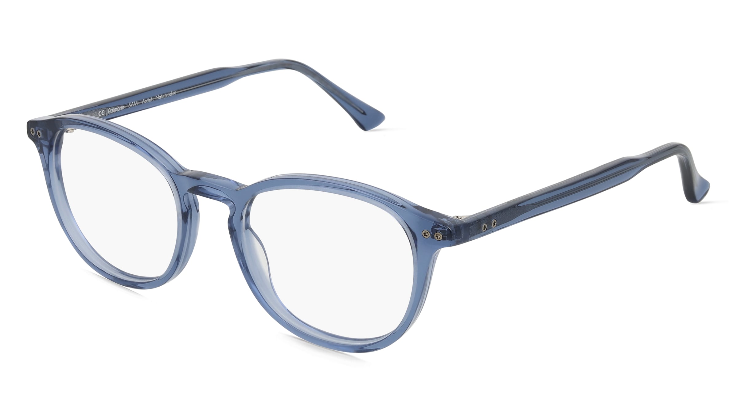 Fielmann LN 051 CL SAM Unisex-Brille inkl. Gläser Vollrand Panto Acetat-Gestell 49mm/19mm/145mm, blau