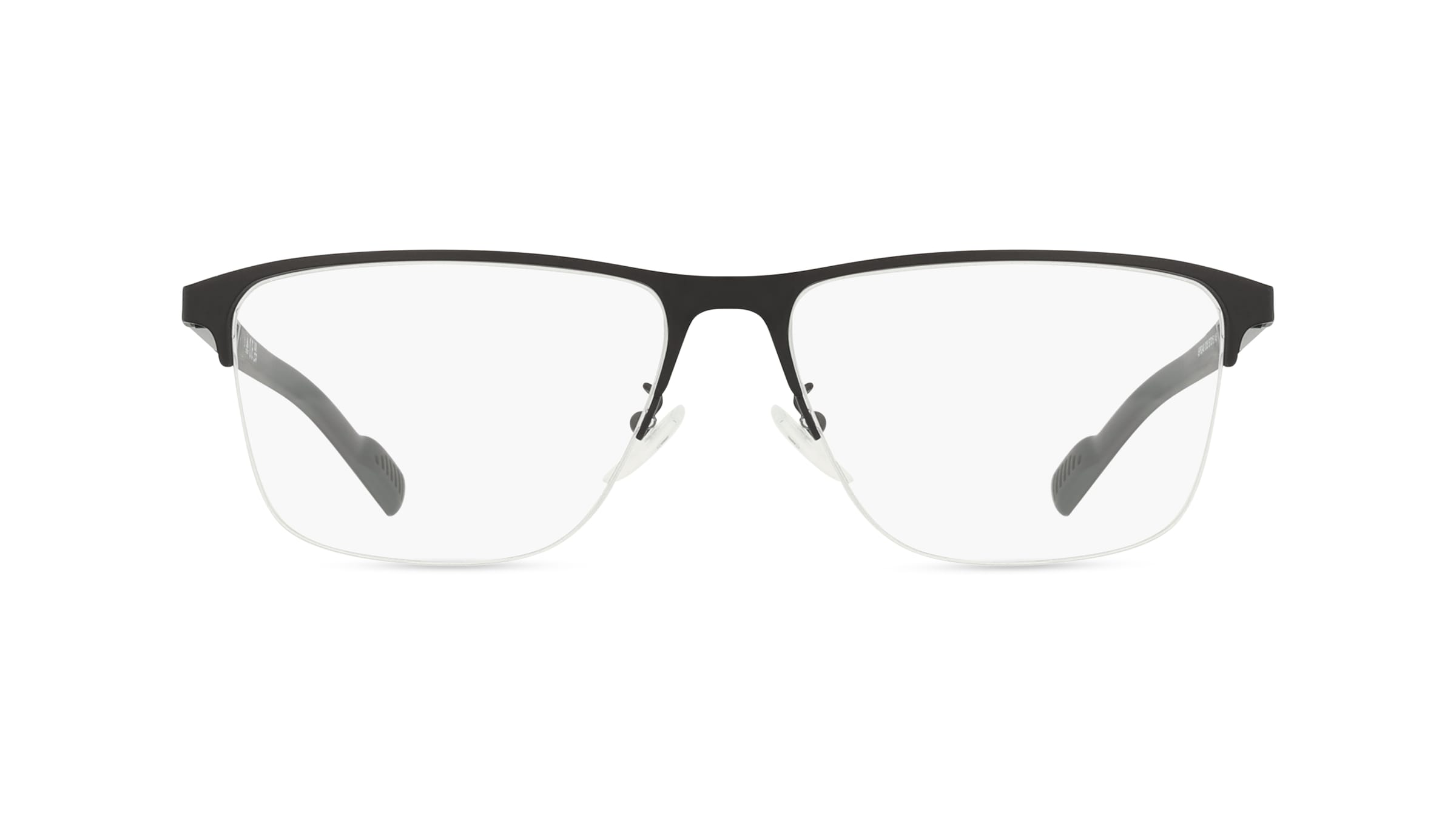Adidas SP5048 Unisex-Brille inkl. Gläser Halbrand Quadratisch Metall-Gestell 57/15/145, schwarz