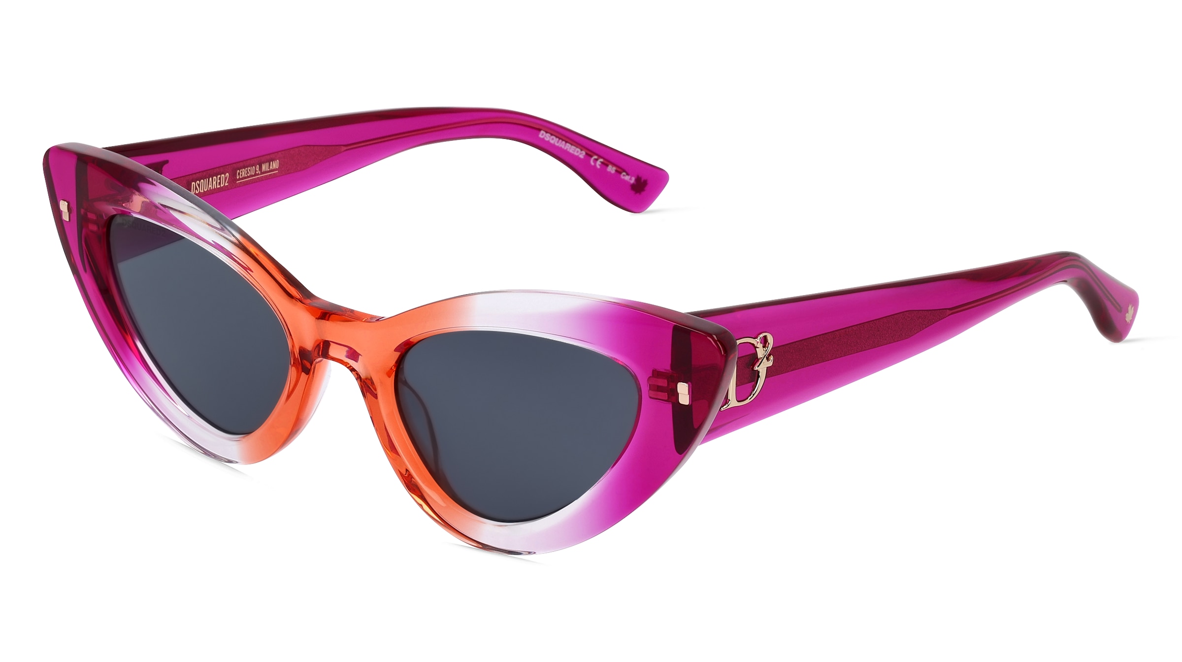 Safilo Dsquared2 D2 0092/S Damen-Sonnenbrille Vollrand Butterfly Acetat-Gestell, Lila