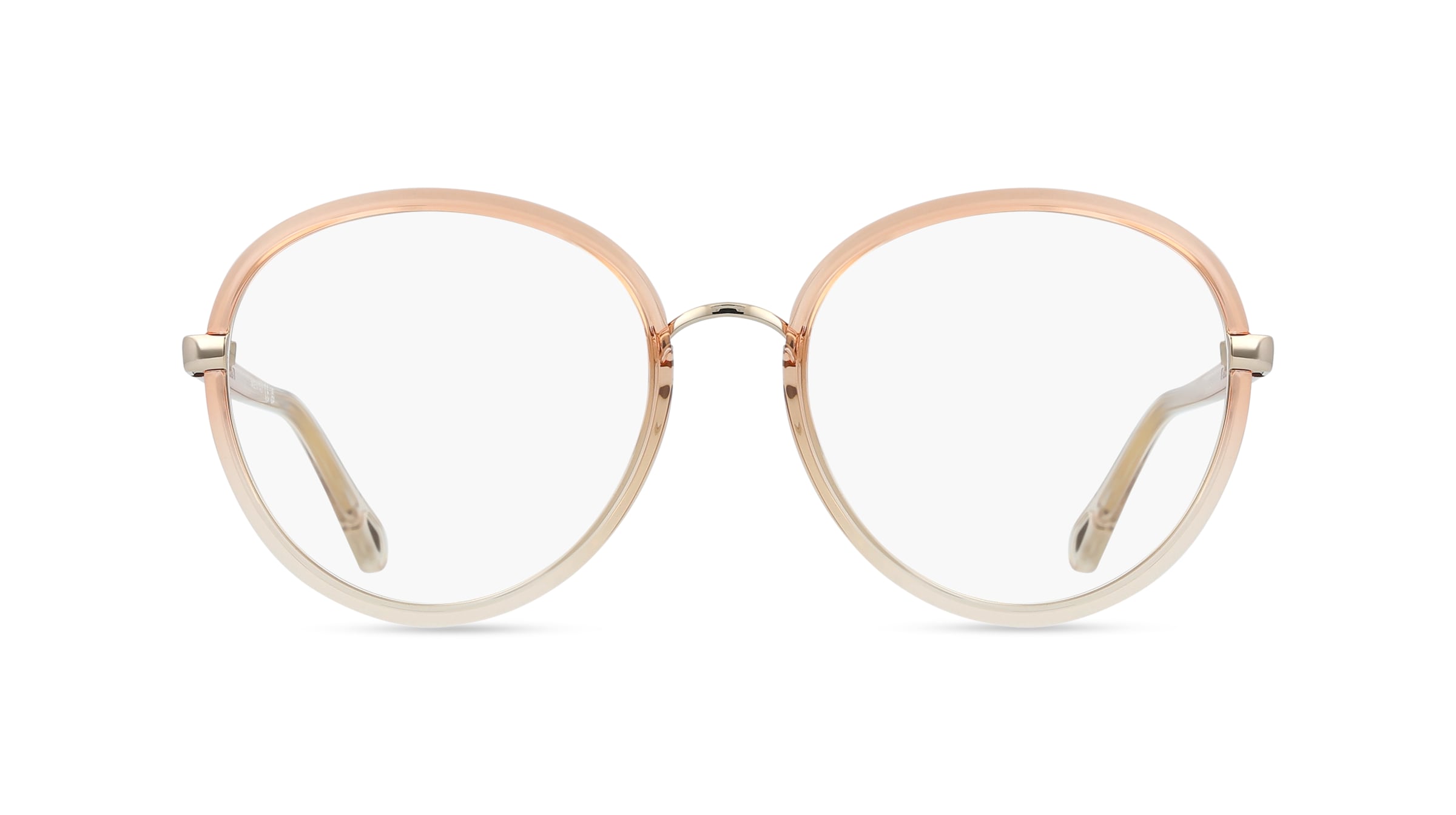 Chloé CH0308O Damen-Brille inkl. Gläser Vollrand Rund Kunststoff-Gestell 53/20/140, Orange