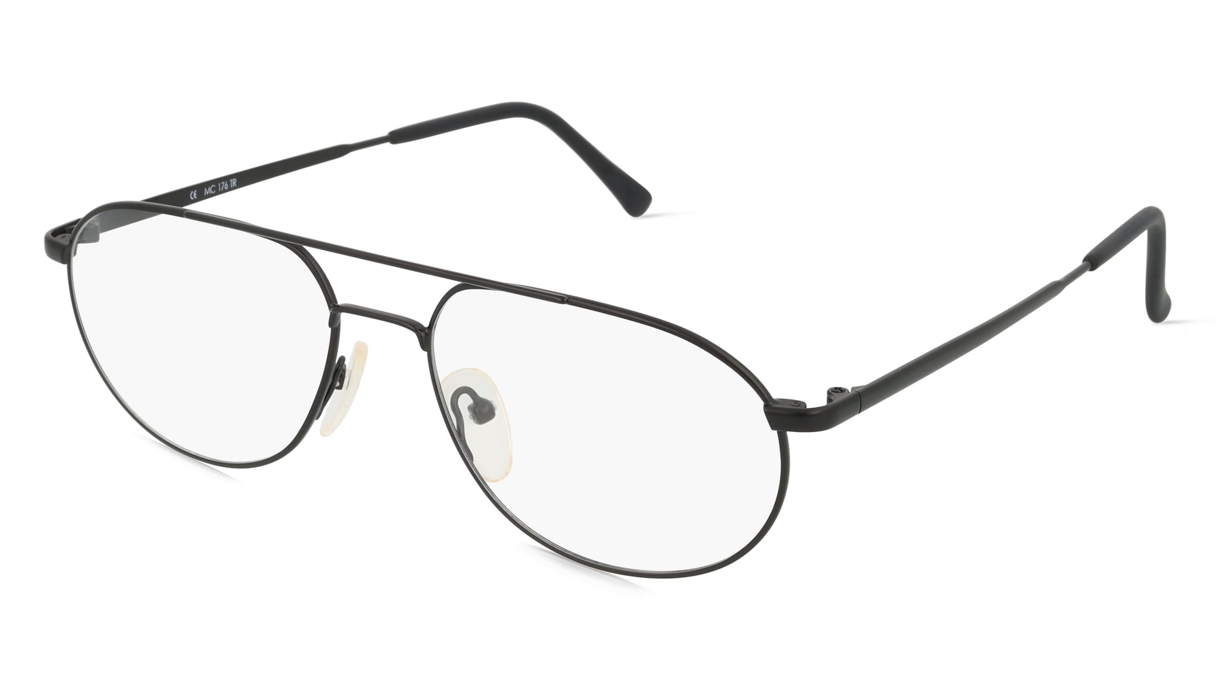 Fielmann MC 176 TR Herren-Brille inkl. Gläser Vollrand Pilot Metall-Gestell 58/19/145, Schwarz