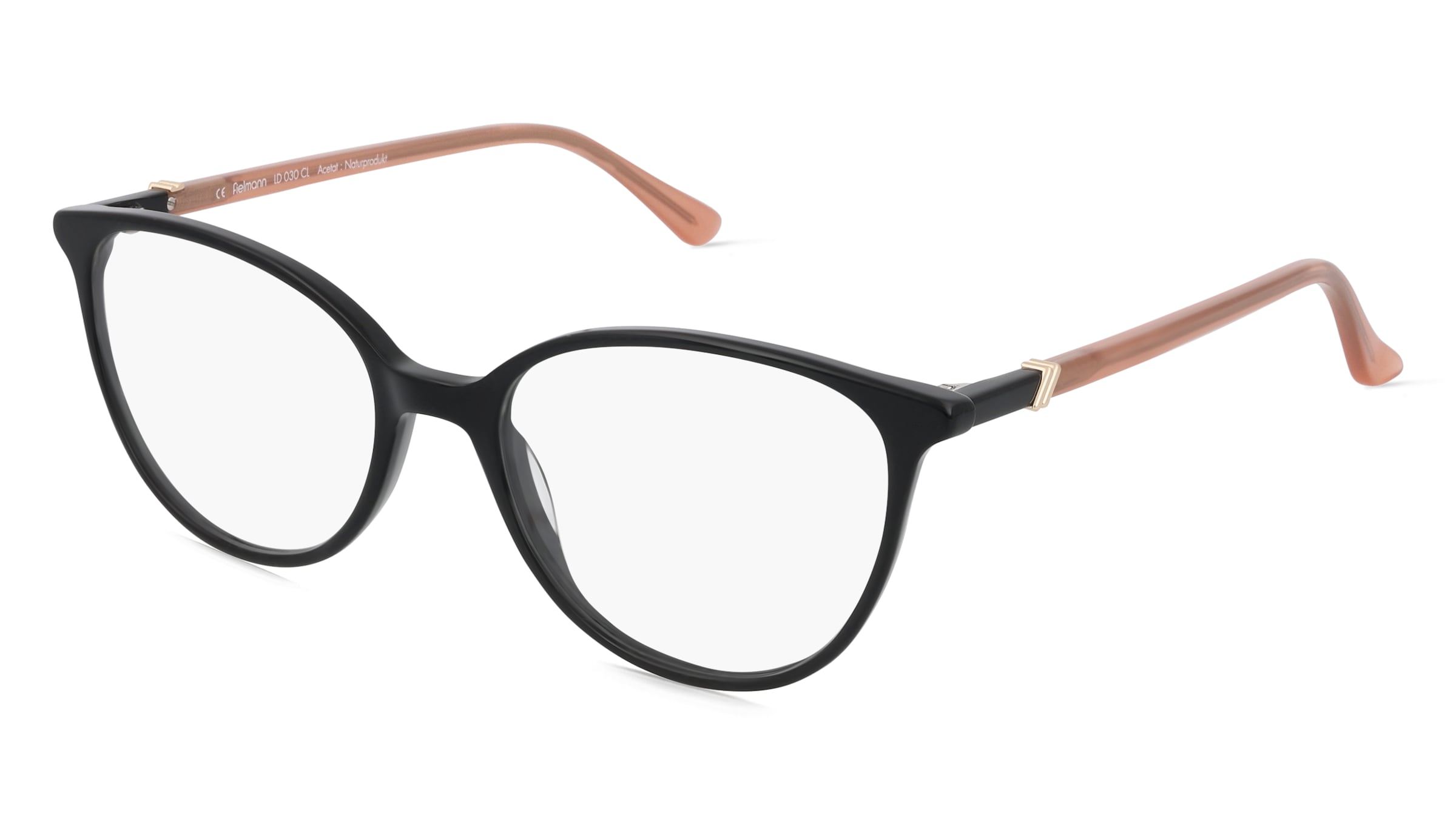 Fielmann LD 030 CL Damen-Brille inkl. Gläser Vollrand Oval Acetat-Gestell 51/17/140, Schwarz