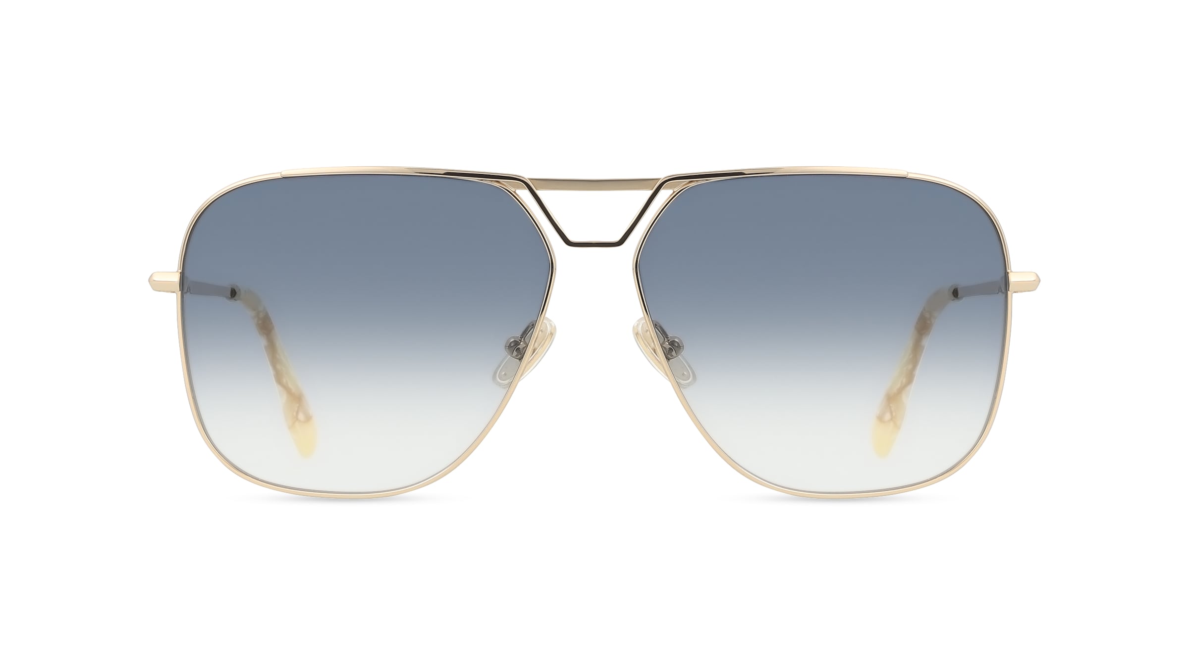 Victoria Beckham VB217S Damen-Sonnenbrille Vollrand Pilot Metall-Gestell, gold