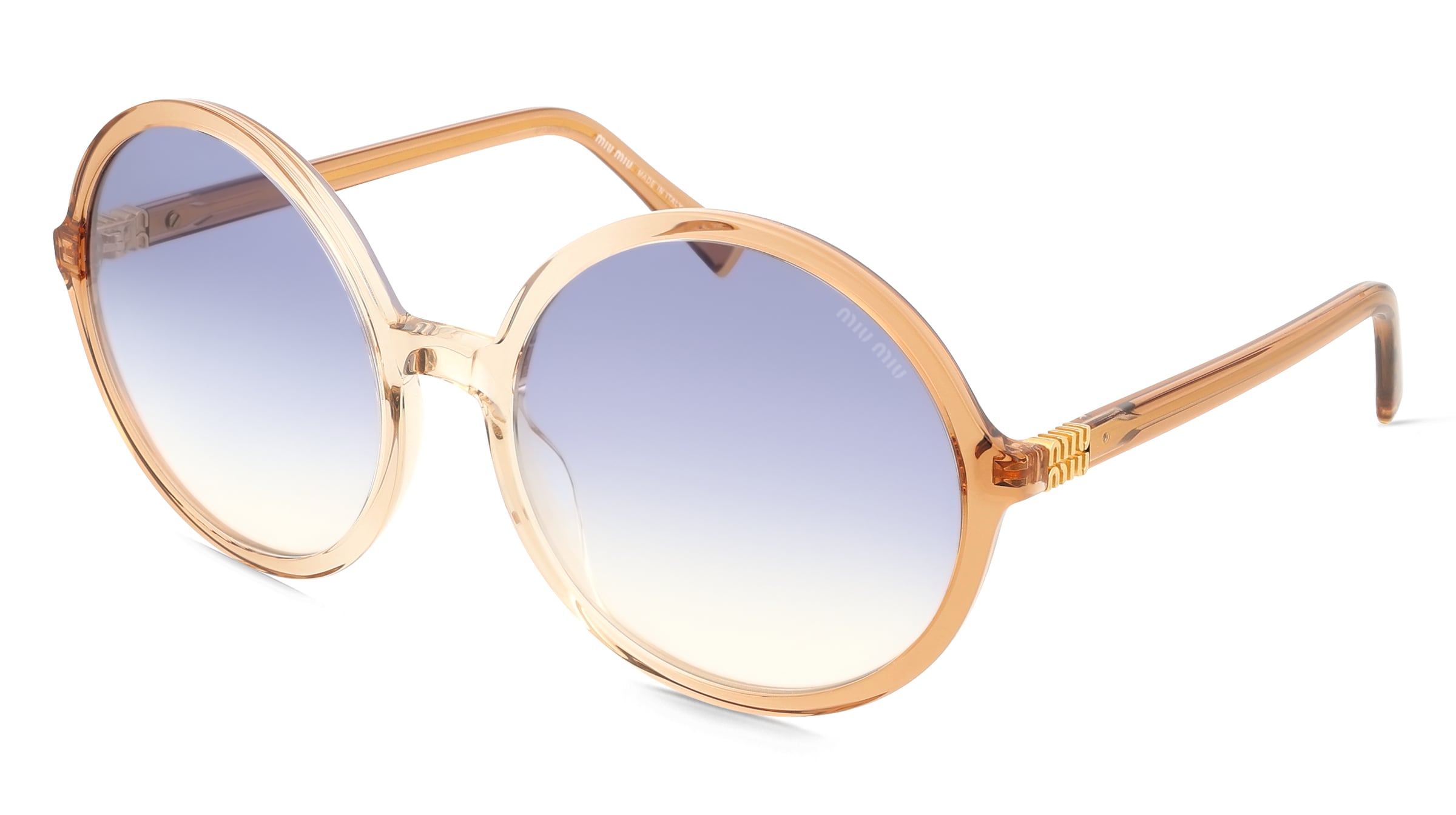 Miu Miu 0MU B02S Damen-Sonnenbrille Vollrand Rund Acetat-Gestell, Braun