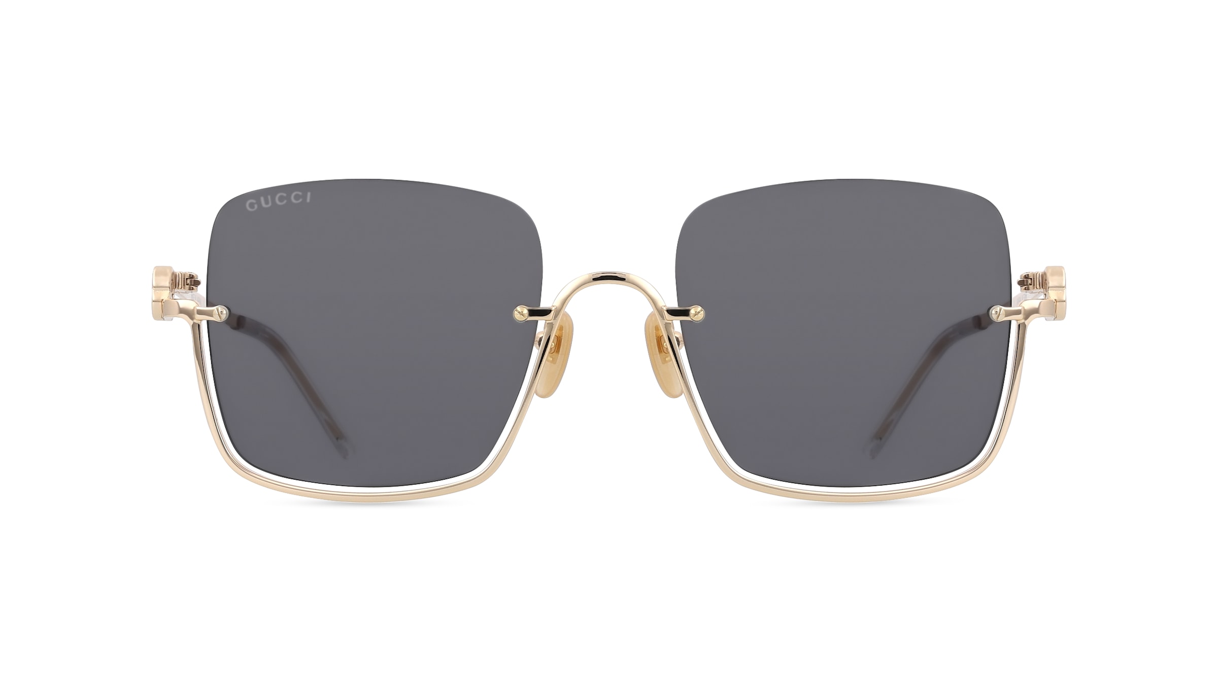 Gucci GG1279S Damen-Sonnenbrille Vollrand Eckig Metall-Gestell, gold