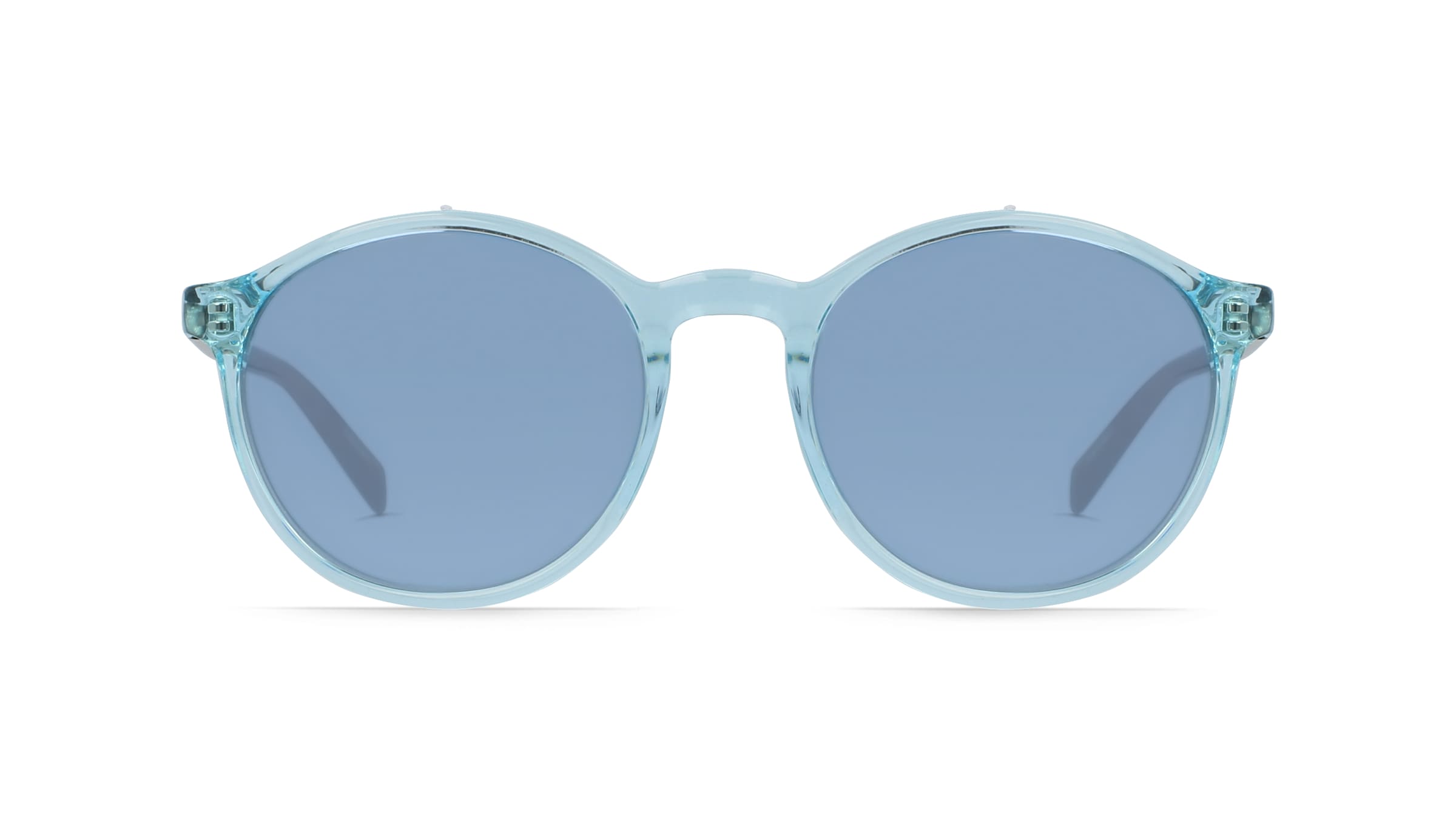 Esprit 17950S Herren-Sonnenbrille Halbrand Rund Titan-Gestell, blau
