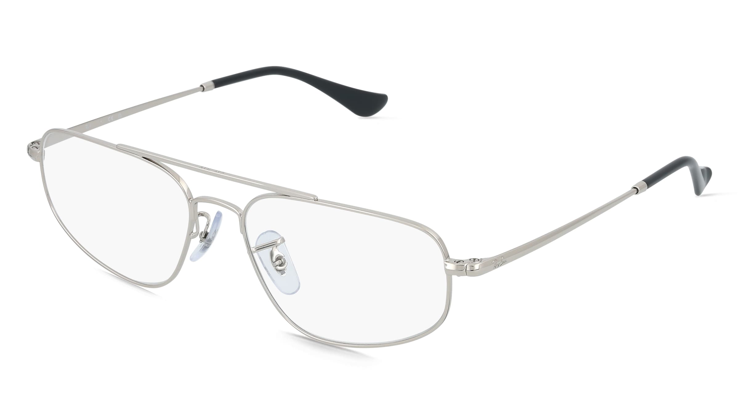 Ray-Ban RX6550 Unisex-Brille inkl. Gläser Vollrand Geometrisch Metall-Gestell 54/16/140, Silber