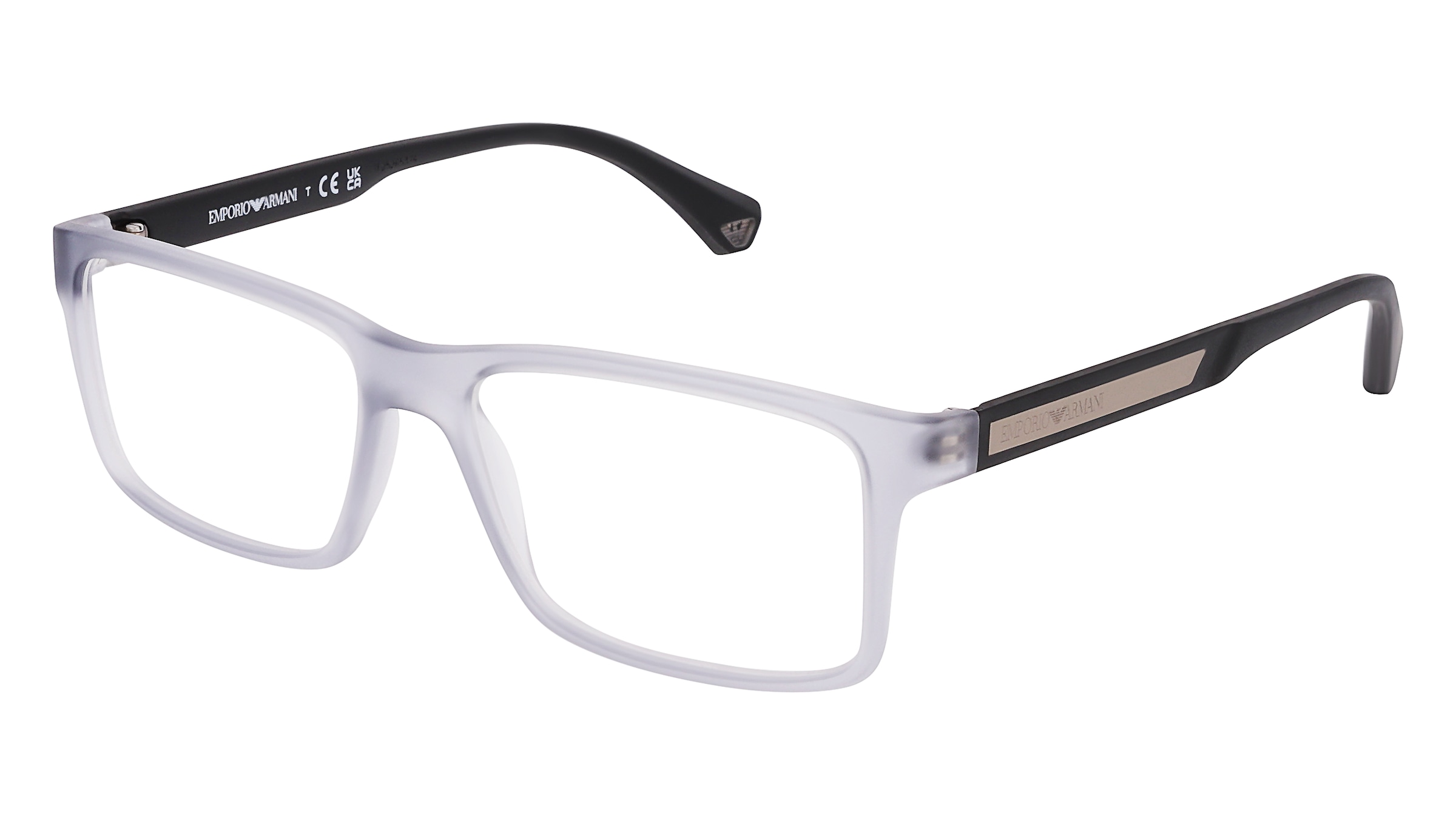 Emporio Armani EA3038 Herren-Brille inkl. Gläser Vollrand Quadratisch Kunststoff-Gestell 54/16/140, Grau