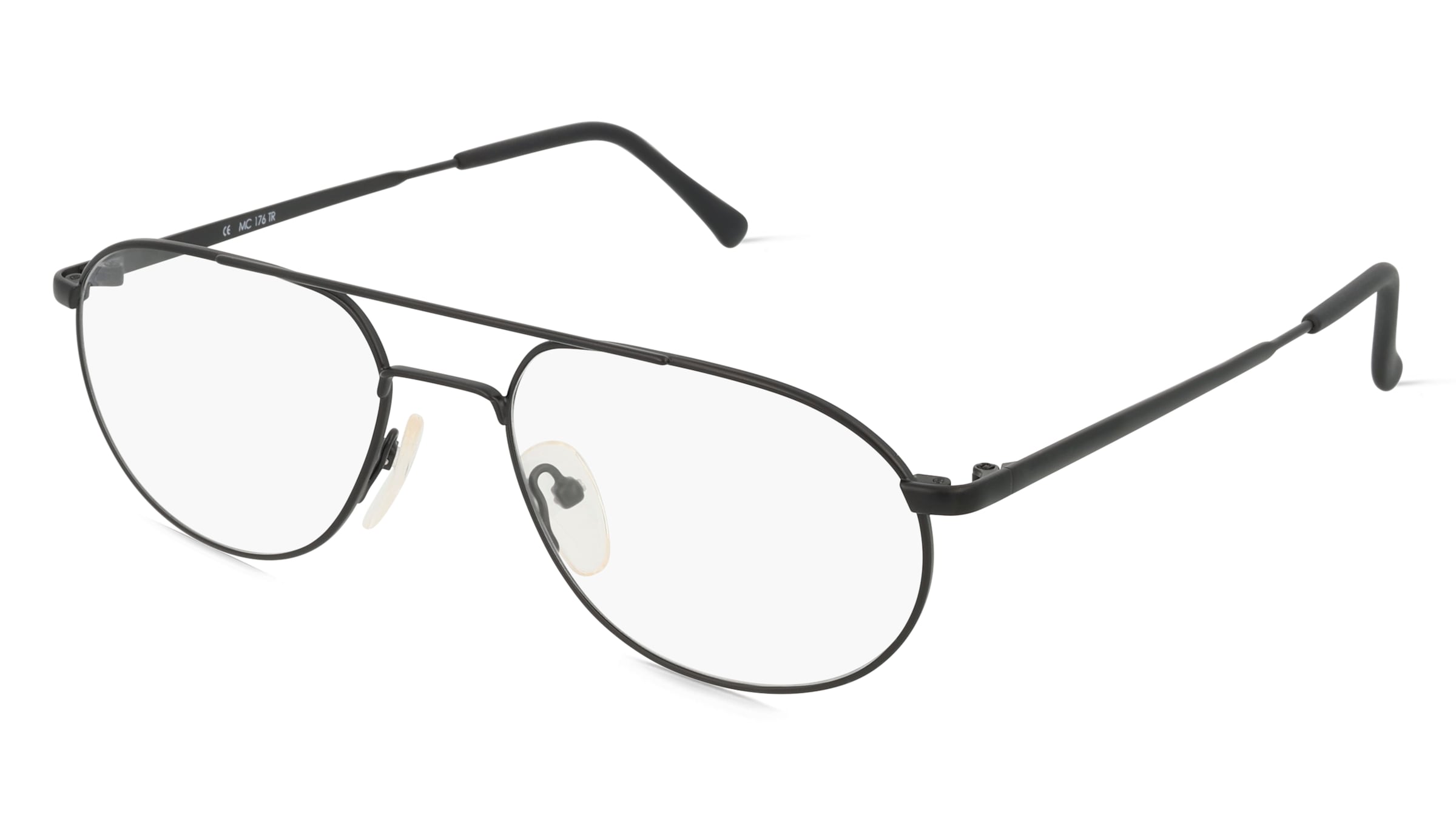 Fielmann MC 176 TR Herren-Brille inkl. Gläser Vollrand Pilot Metall-Gestell 58mm/19mm/145mm, schwarz