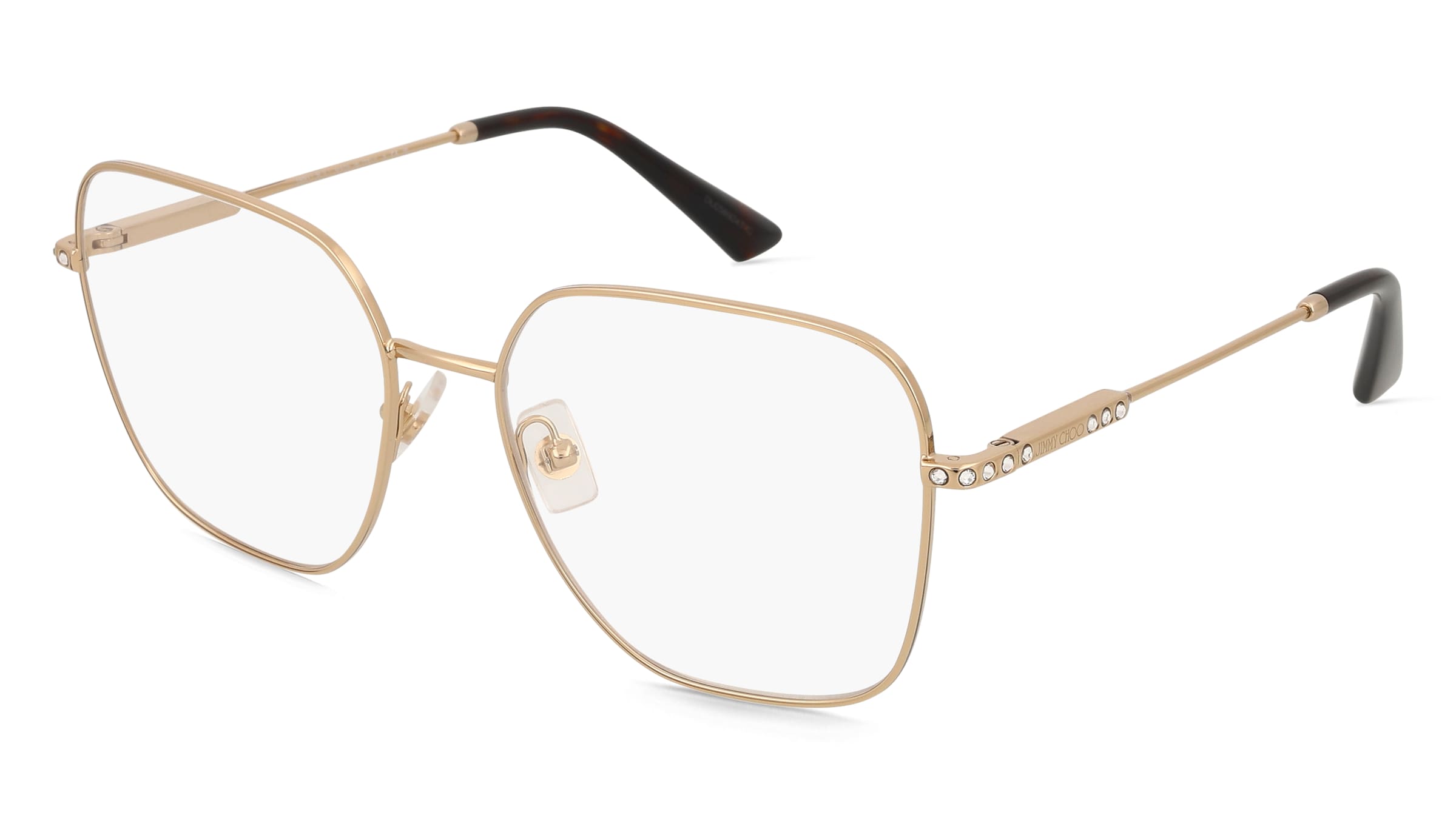 Jimmy Choo 0JC2001B Damen-Brille inkl. Gläser Vollrand Quadratisch Edelstahl-Gestell 55/17/140, Gold