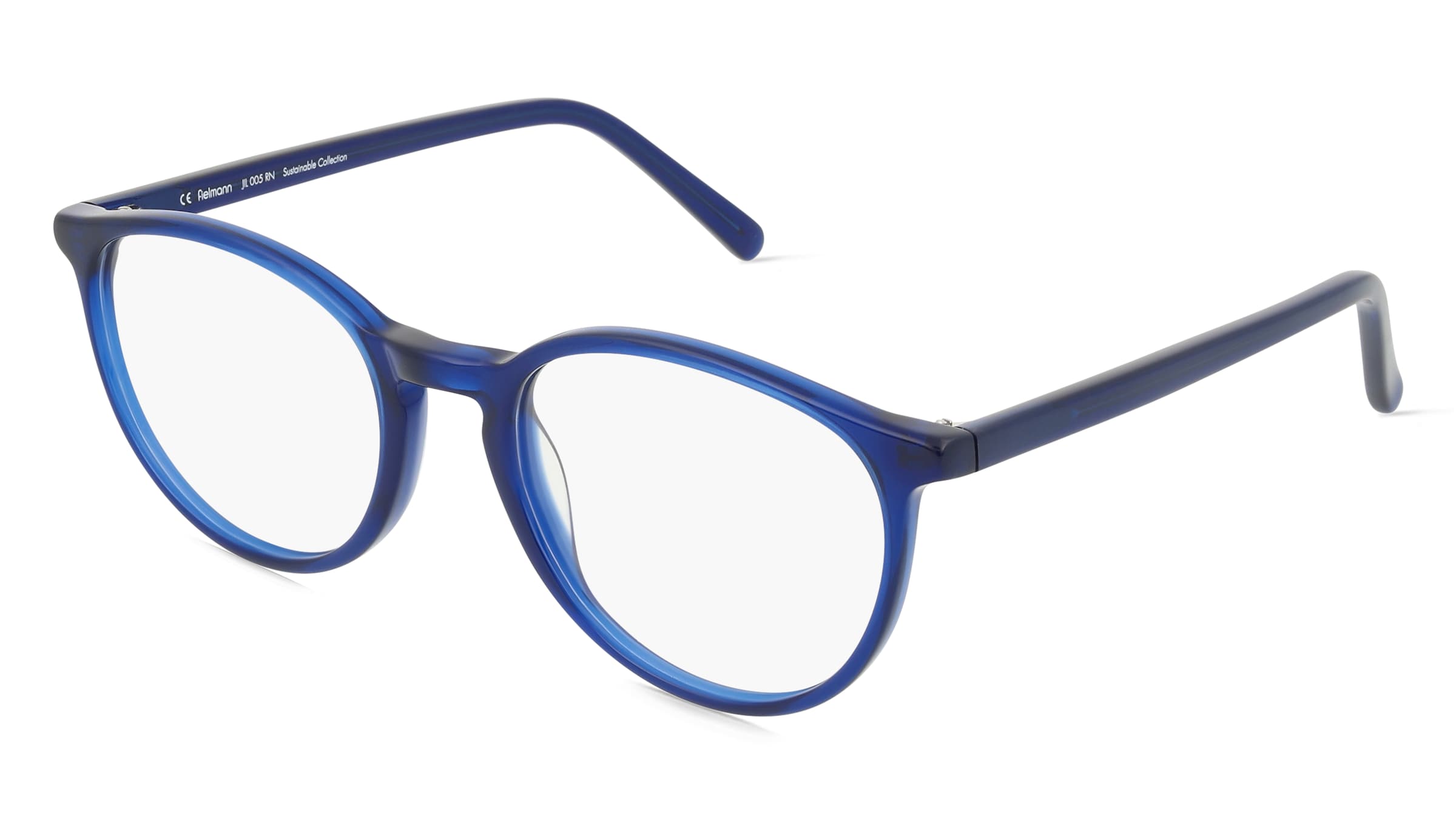 Fielmann JIL 005 RN RILEY Unisex-Brille inkl. Gläser Vollrand Panto Acetat-Gestell 50mm/19mm/135mm, blau