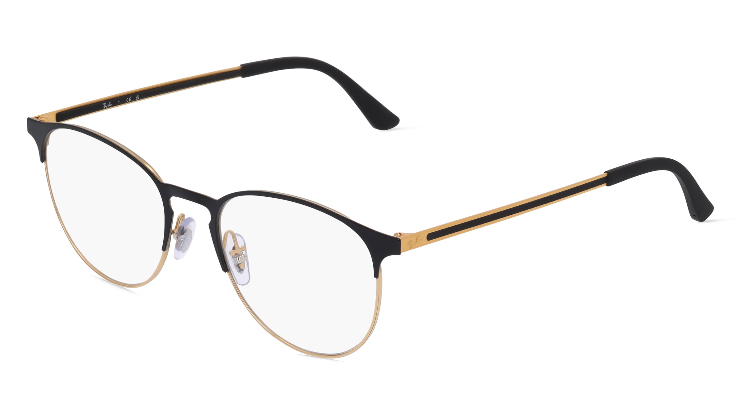 Ray-Ban RX6375 Unisex-Brille inkl. Gläser Vollrand Panto Metall-Gestell 51/18/145, Schwarz