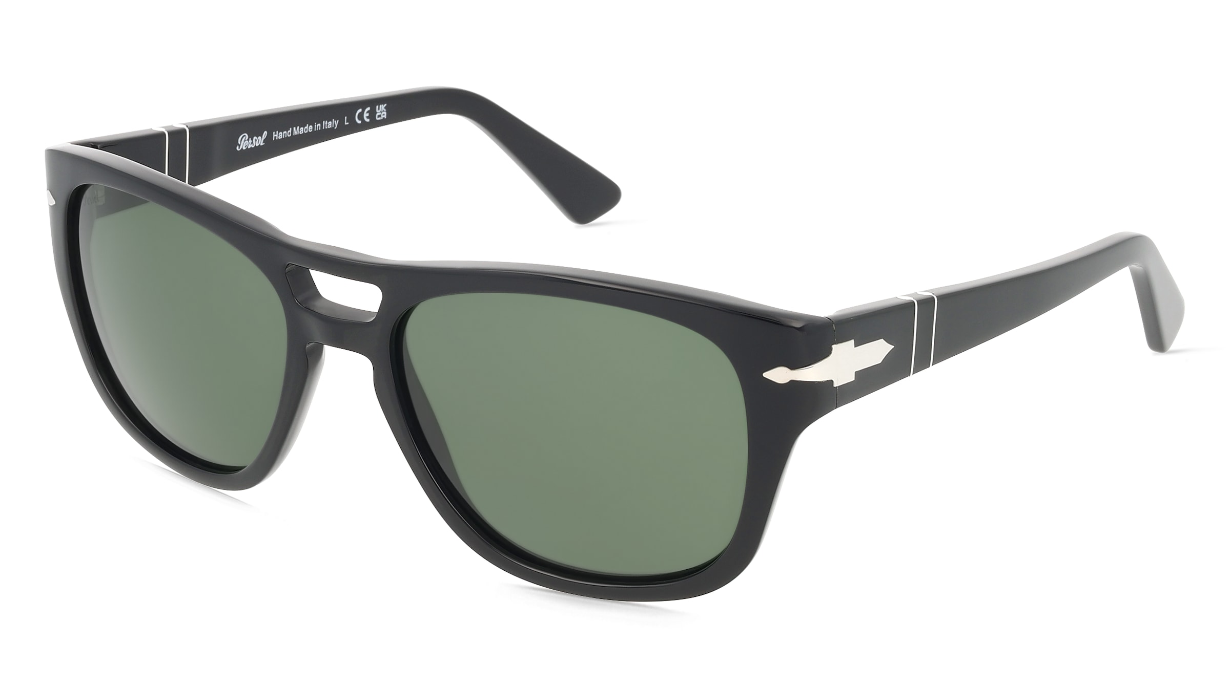 Persol PO3366S Unisex-Sonnenbrille Vollrand Quadratisch Acetat-Gestell, Schwarz