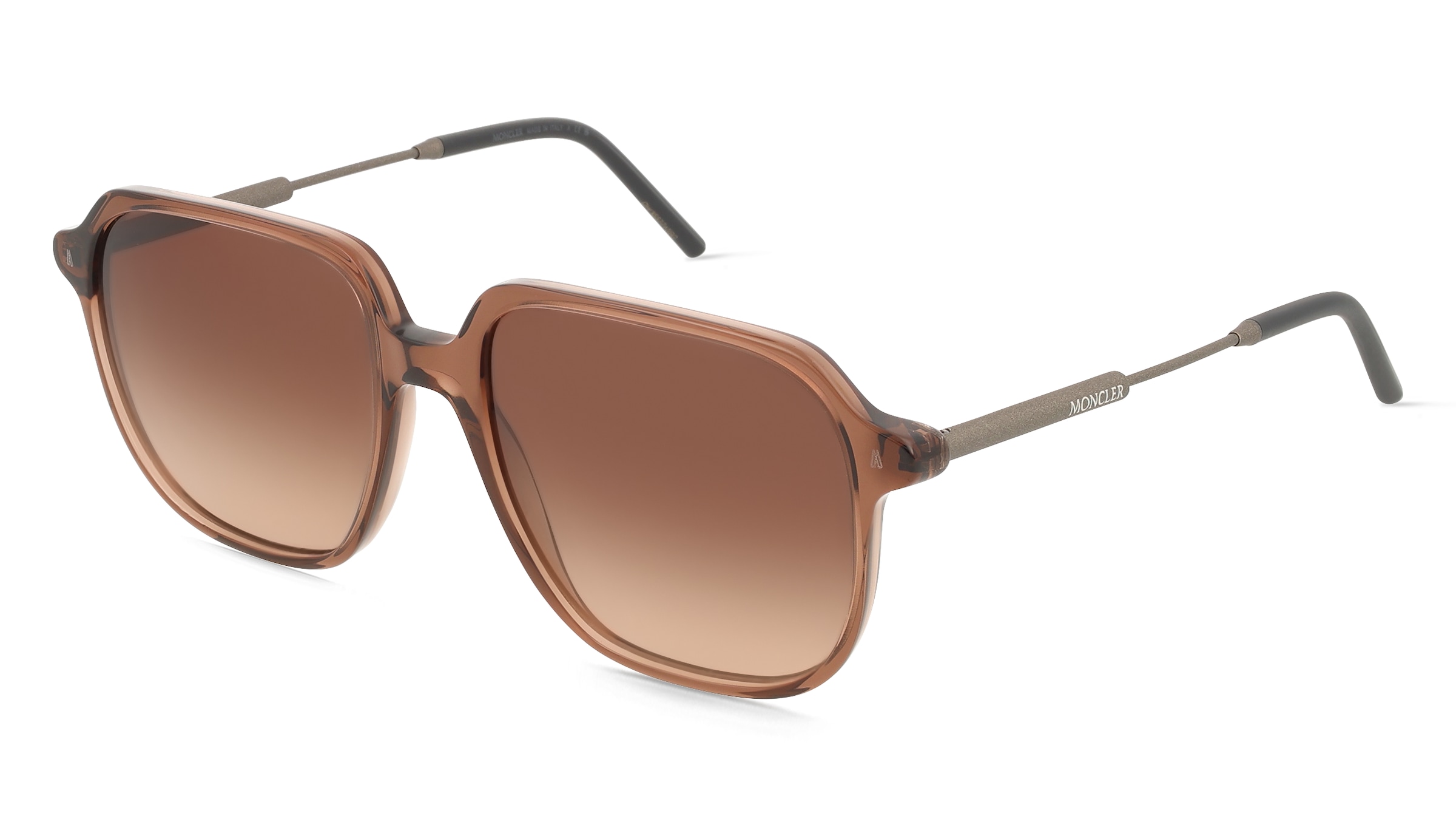 Moncler ME6010 Unisex-Sonnenbrille Vollrand Pilot Acetat-Gestell, Braun