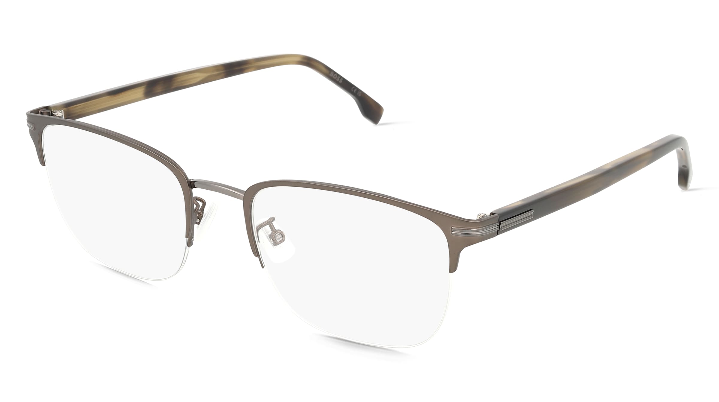Boss 1729/G Herren-Brille inkl. Gläser Vollrand Eckig Metall-Gestell 55/21/150, Grau