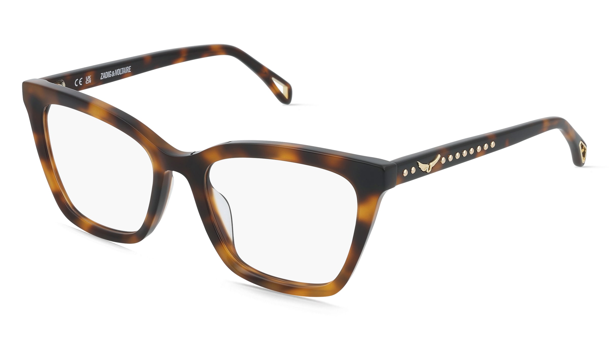 Zadig &amp; Voltaire VZV442 Damen-Brille inkl. Gläser Vollrand Cat Eye Kunststoff-Gestell 51/18/140, Havanna