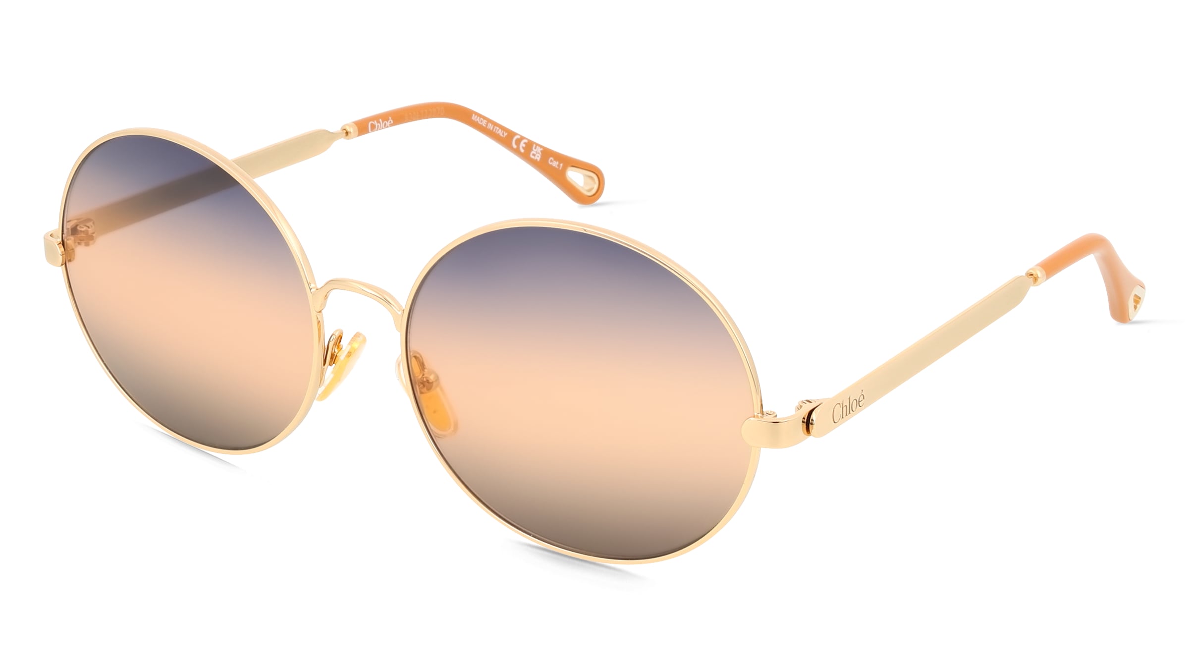 Chloé CH0281S Damen-Sonnenbrille Vollrand Rund Metall-Gestell, Gold
