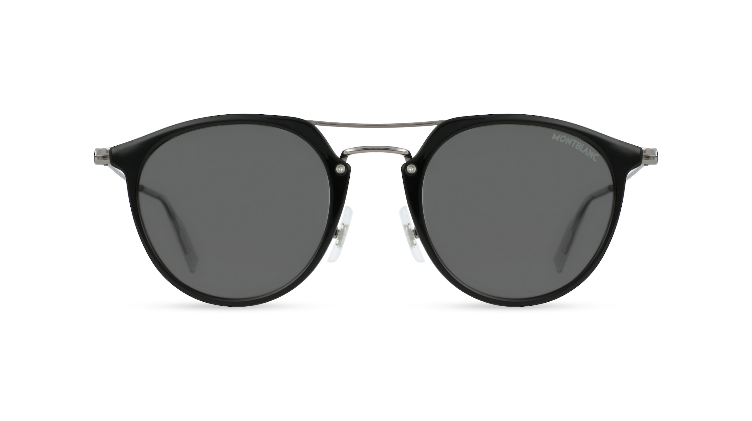 Montblanc MB0204S Herren-Sonnenbrille Vollrand Pilot Kunststoff-Gestell, schwarz