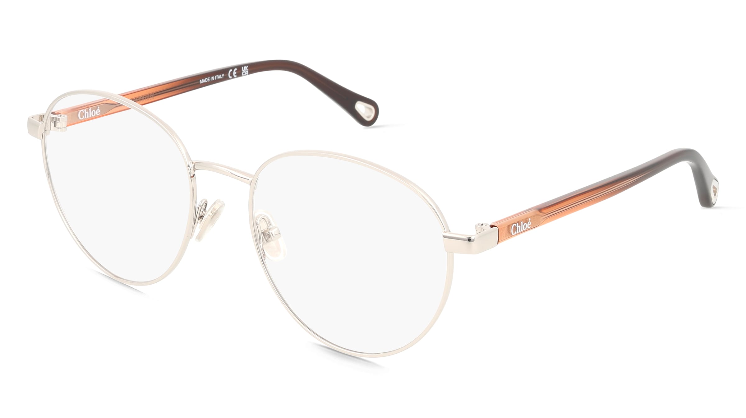 Chloé CH0269O Unisex-Brille inkl. Gläser Vollrand Rund Metall-Gestell 53/18/140, Silber