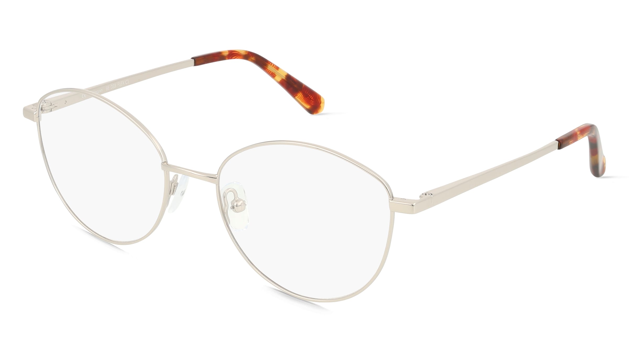 Fielmann BE 033 FLEX CL Damen-Brille inkl. Gläser Vollrand Oval Edelstahl-Gestell 53/18/135, Silber