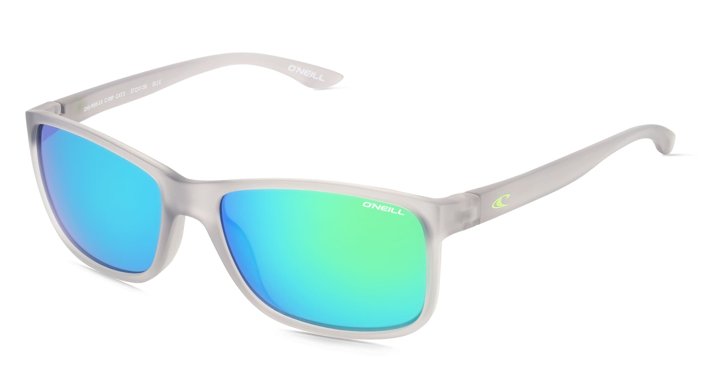 O’Neill ON9058 2.0 Damen-Sonnenbrille Vollrand Eckig Kunststoff-Gestell, Grau