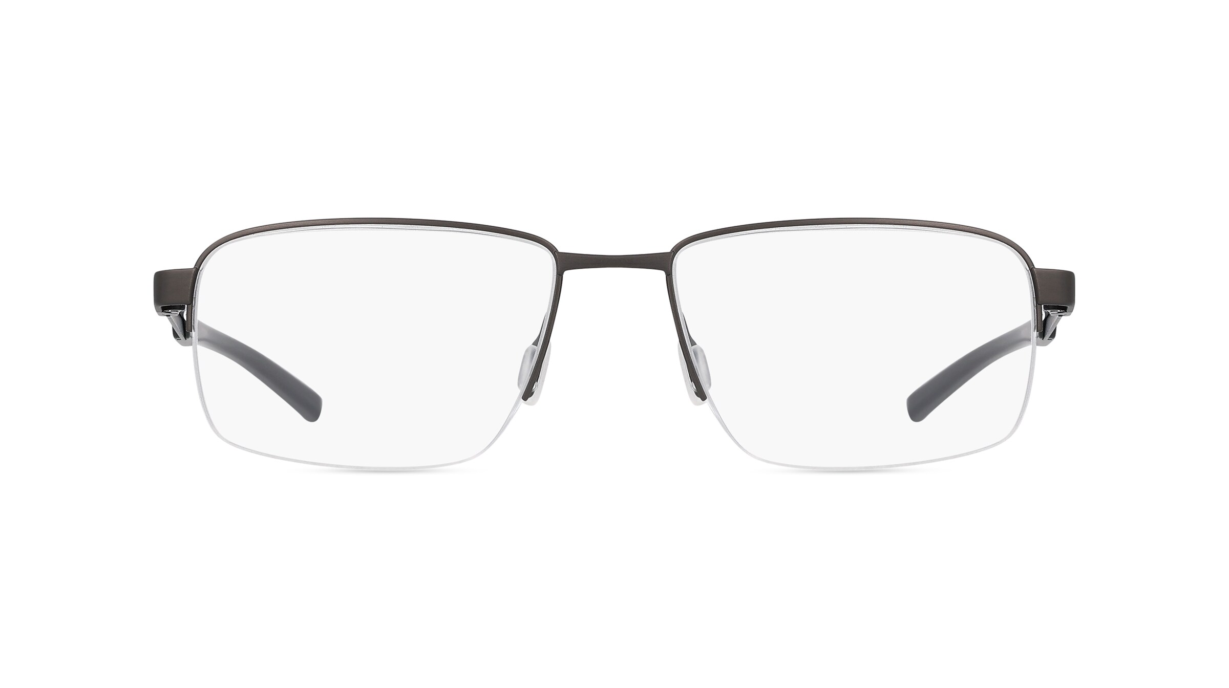 Porsche Design 8747 Unisex-Brille inkl. Gläser Halbrand Rechteckig Metall-Gestell 56mm/17mm/145mm, grau