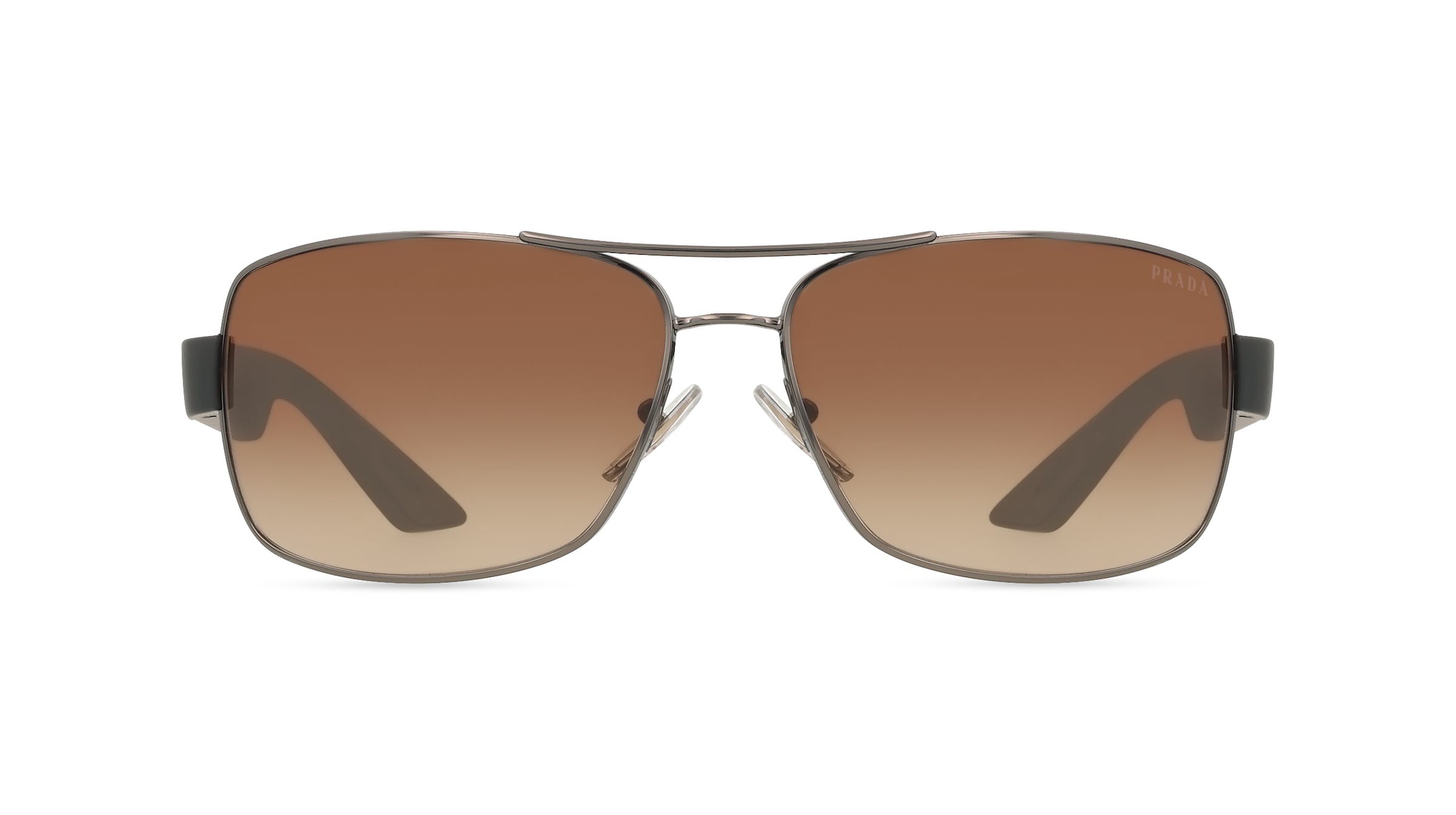 Prada Linea Rossa PS50ZS Herren-Sonnenbrille Vollrand Pilot Metall-Gestell, Silber