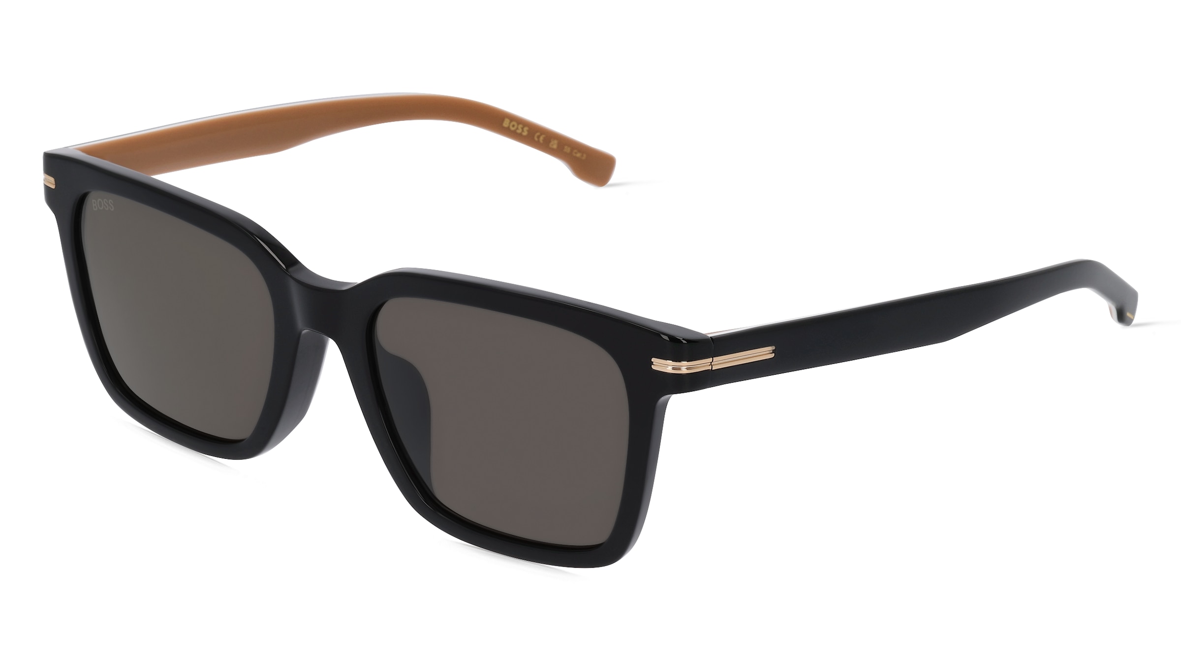 Boss 1540/F/SK Herren-Sonnenbrille Vollrand Quadratisch Acetat-Gestell, Schwarz