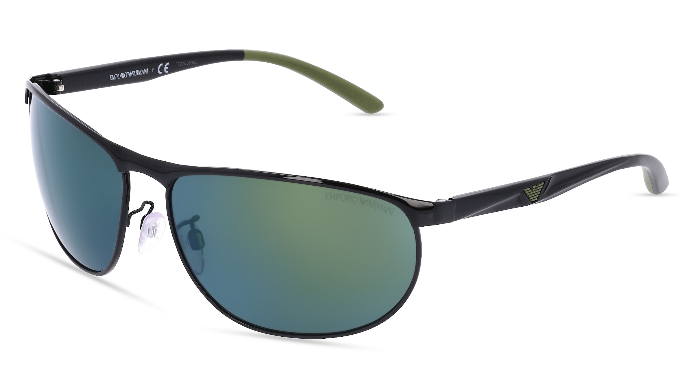 Luxottica Emporio Armani EA2124 Herren-Sonnenbrille Vollrand Oval Metall-Gestell, Schwarz