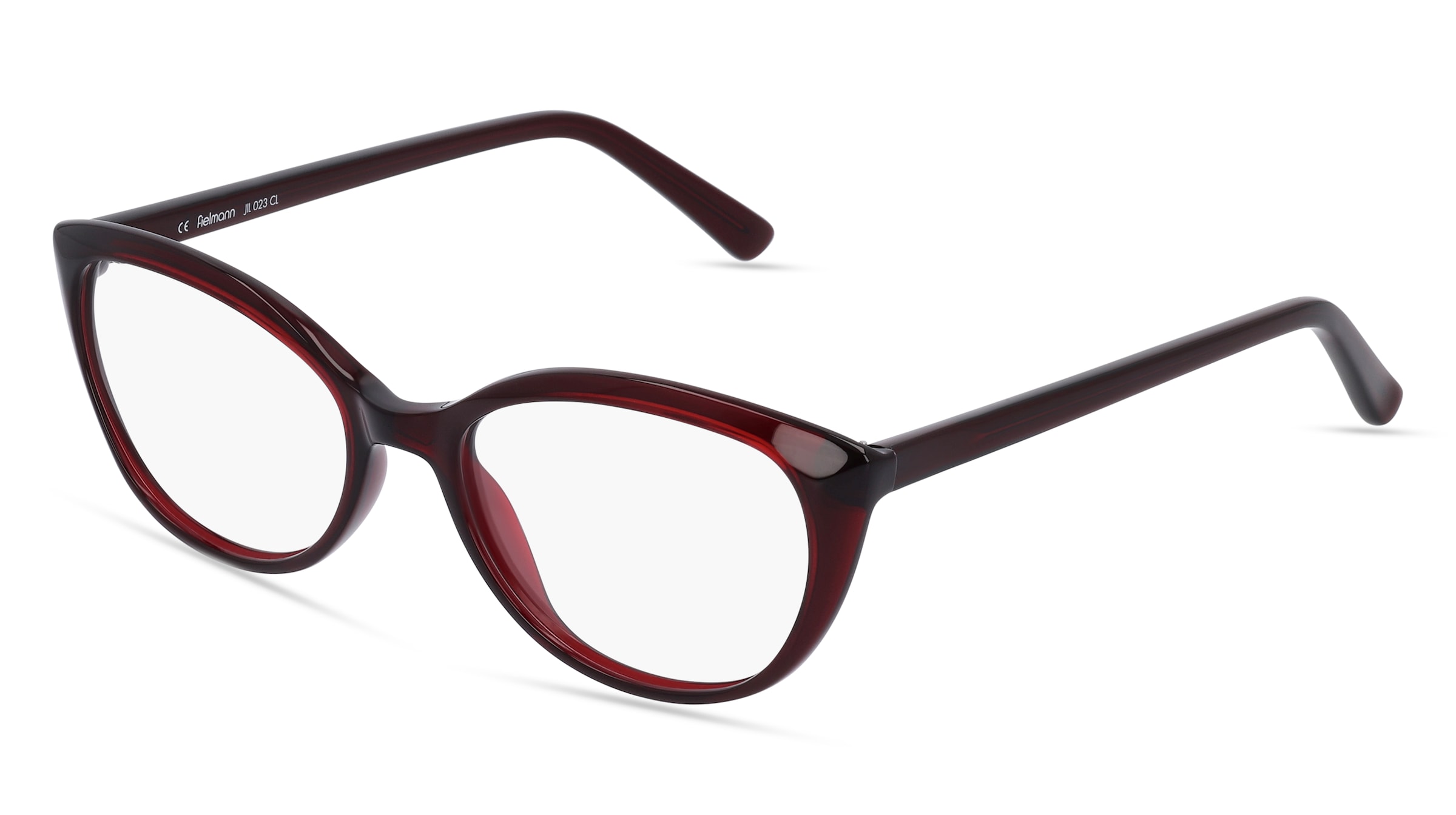 Fielmann JIL 023 CL Damen-Brille inkl. Gläser Vollrand Butterfly Acetat-Gestell 52/17/135, Rot