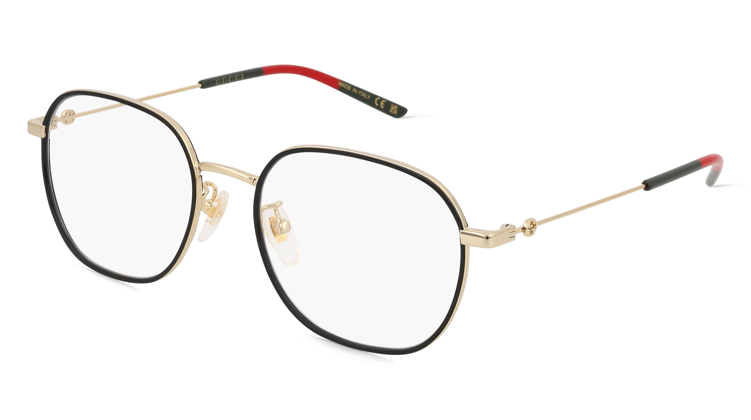 Gucci GG 1198OA Unisex-Brille inkl. Gläser Vollrand Quadratisch Metall-Gestell 53/19/145, Schwarz