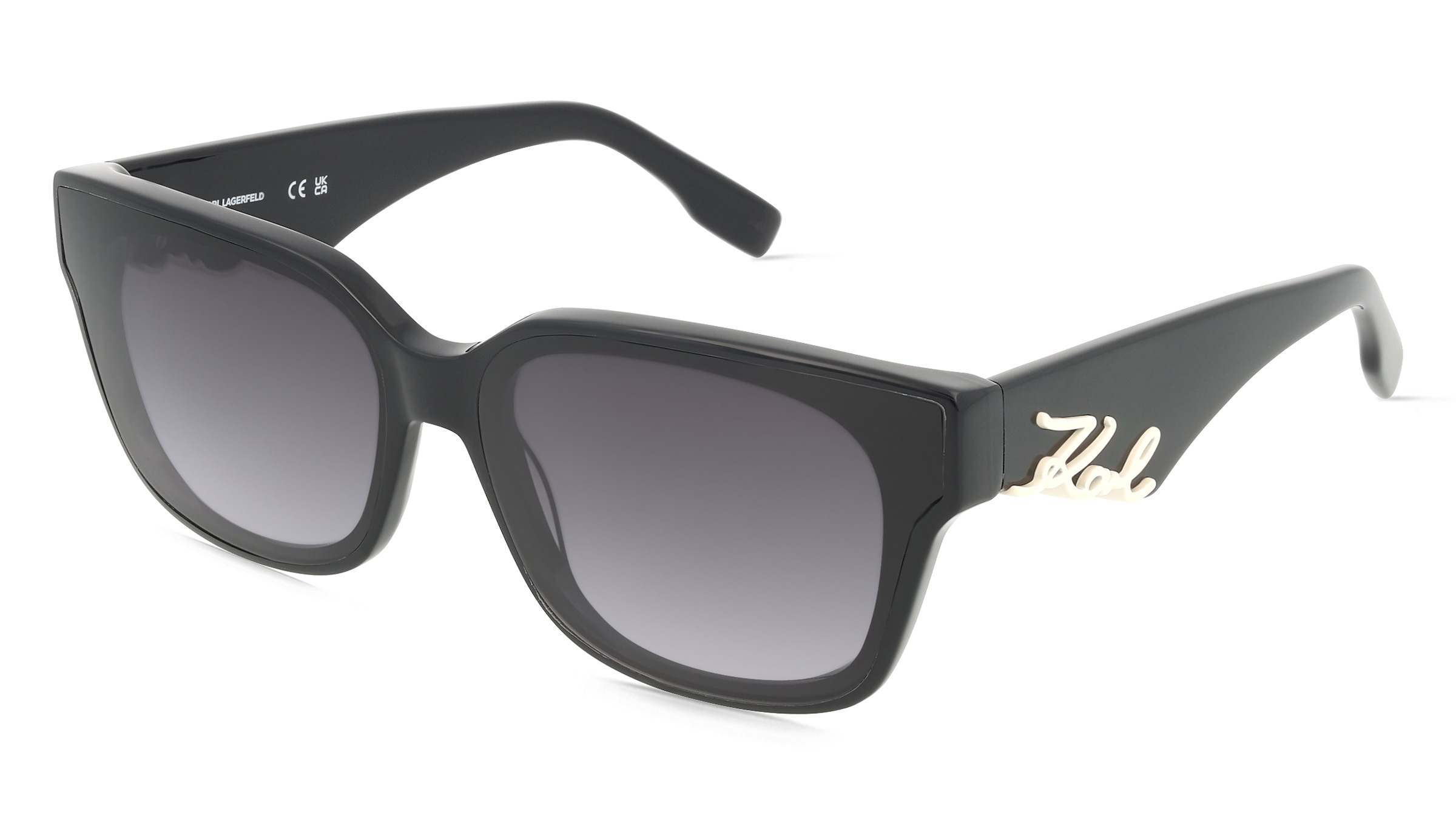 Karl Lagerfeld KL6161S Unisex-Sonnenbrille Vollrand Quadratisch Acetat-Gestell, Schwarz