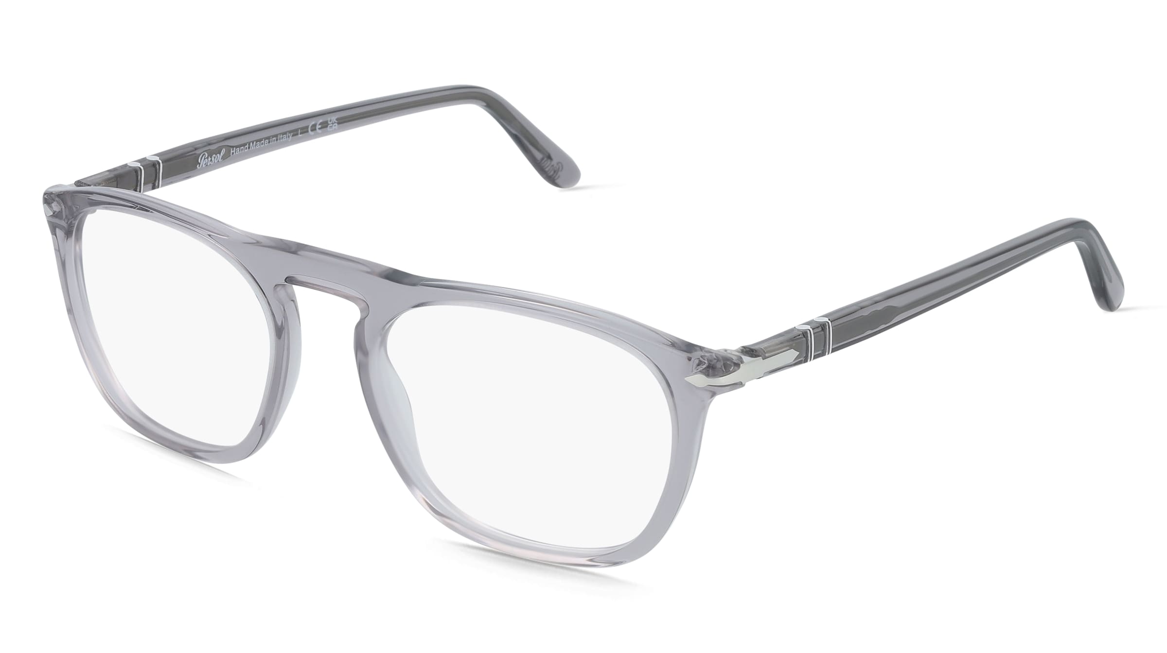 Persol PO3391V Unisex-Brille inkl. Gläser Vollrand Quadratisch Acetat-Gestell 51/19/145, Grau