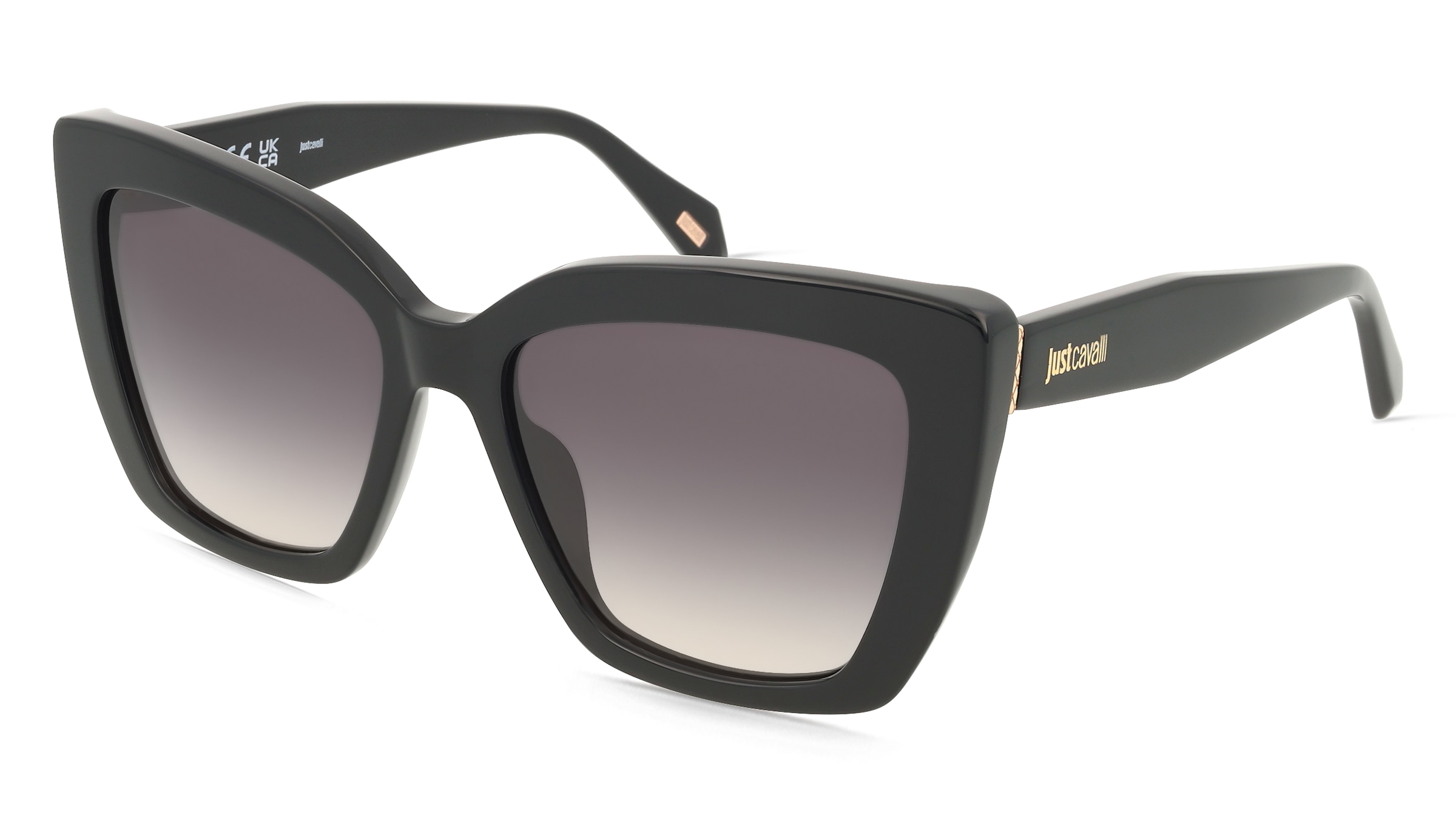 Just Cavalli SJC174 Damen-Sonnenbrille Vollrand Butterfly Kunststoff-Gestell, Schwarz